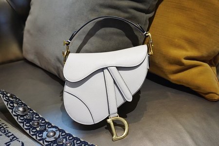 Dior Saddle mirror quality Saddle Bags White