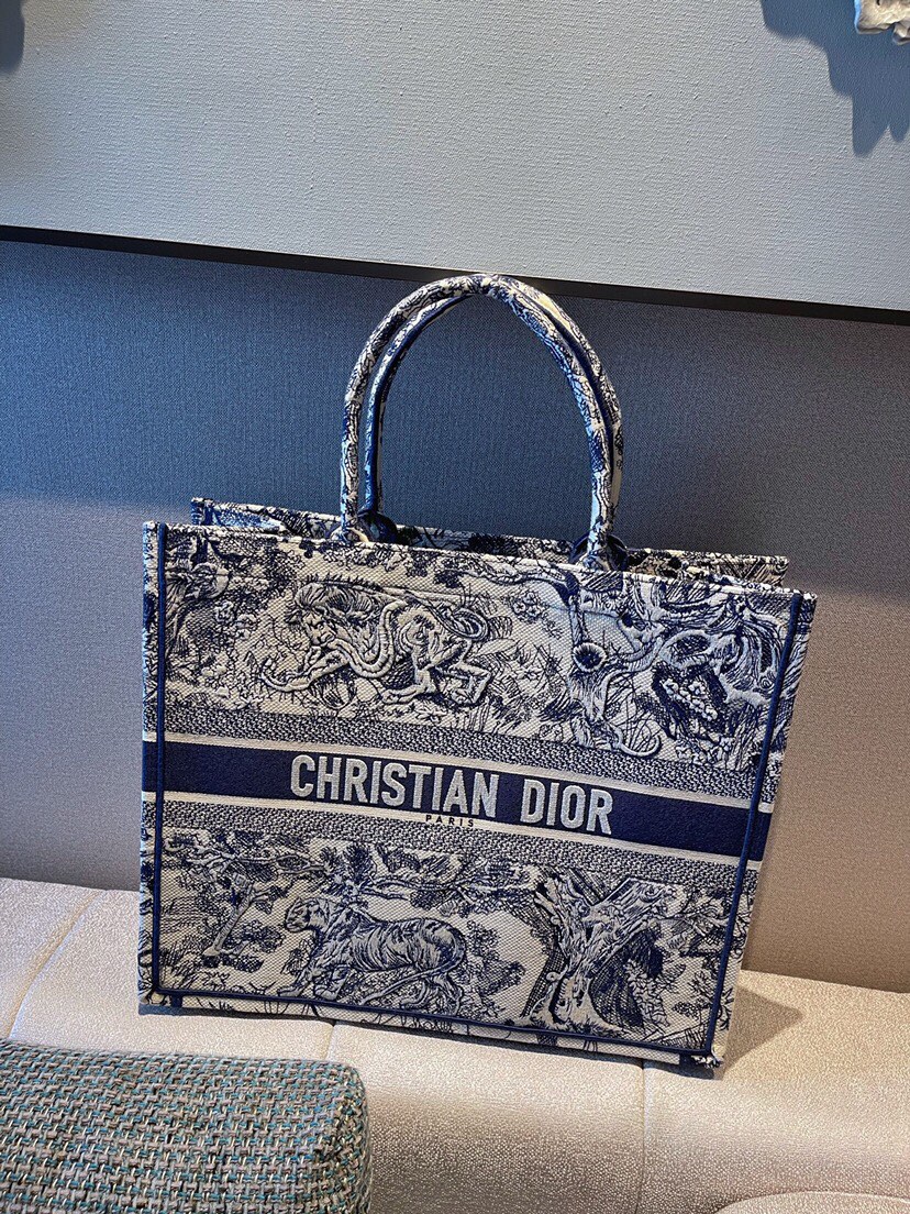 Dior Book Tote Tote Bags Blue