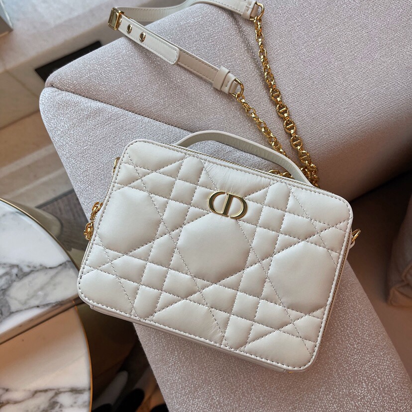 Best Designer Replica
 Dior Caro Crossbody & Shoulder Bags White Calfskin Cowhide