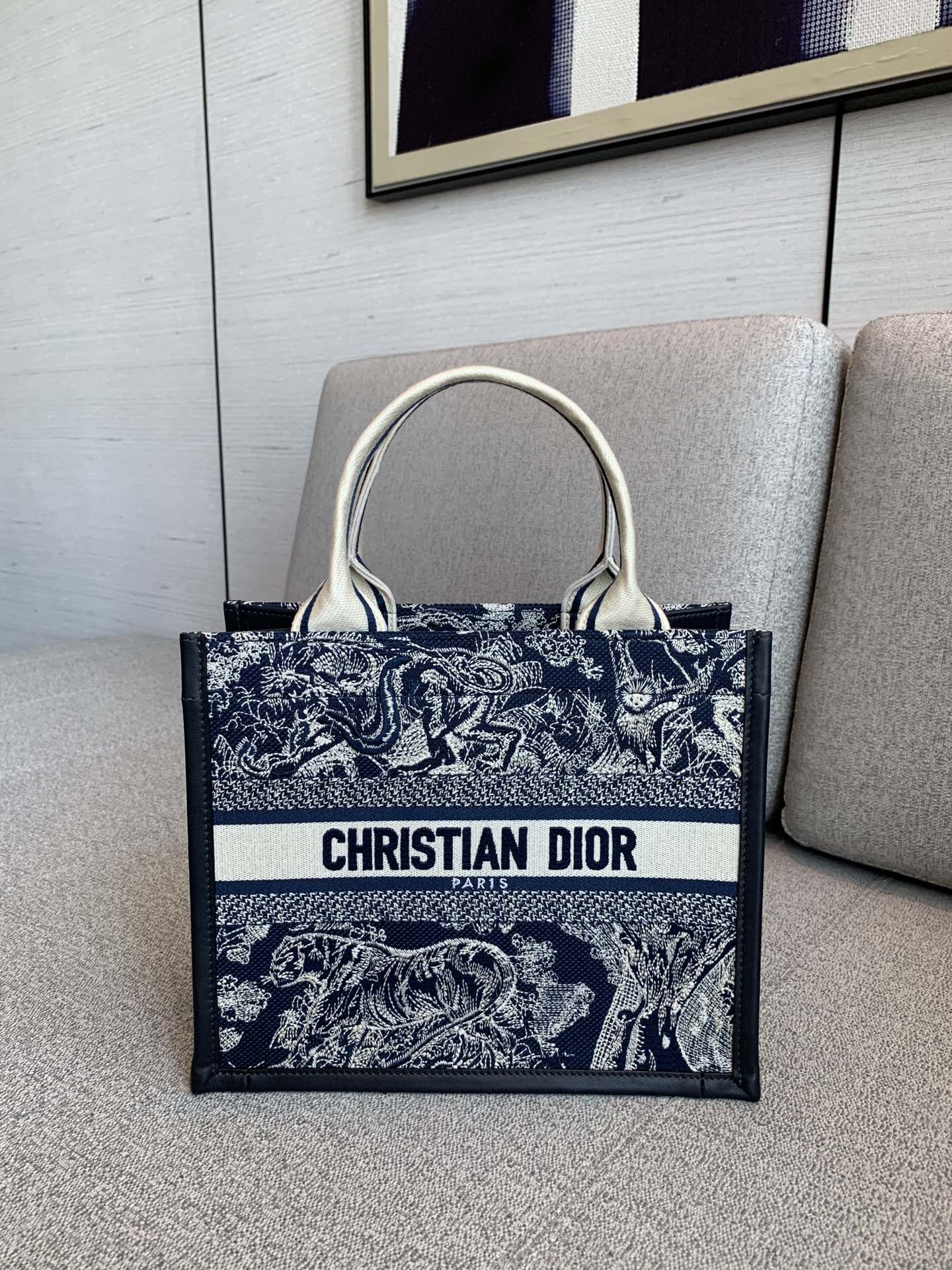 Dior Book Tote Tote Bags Blue