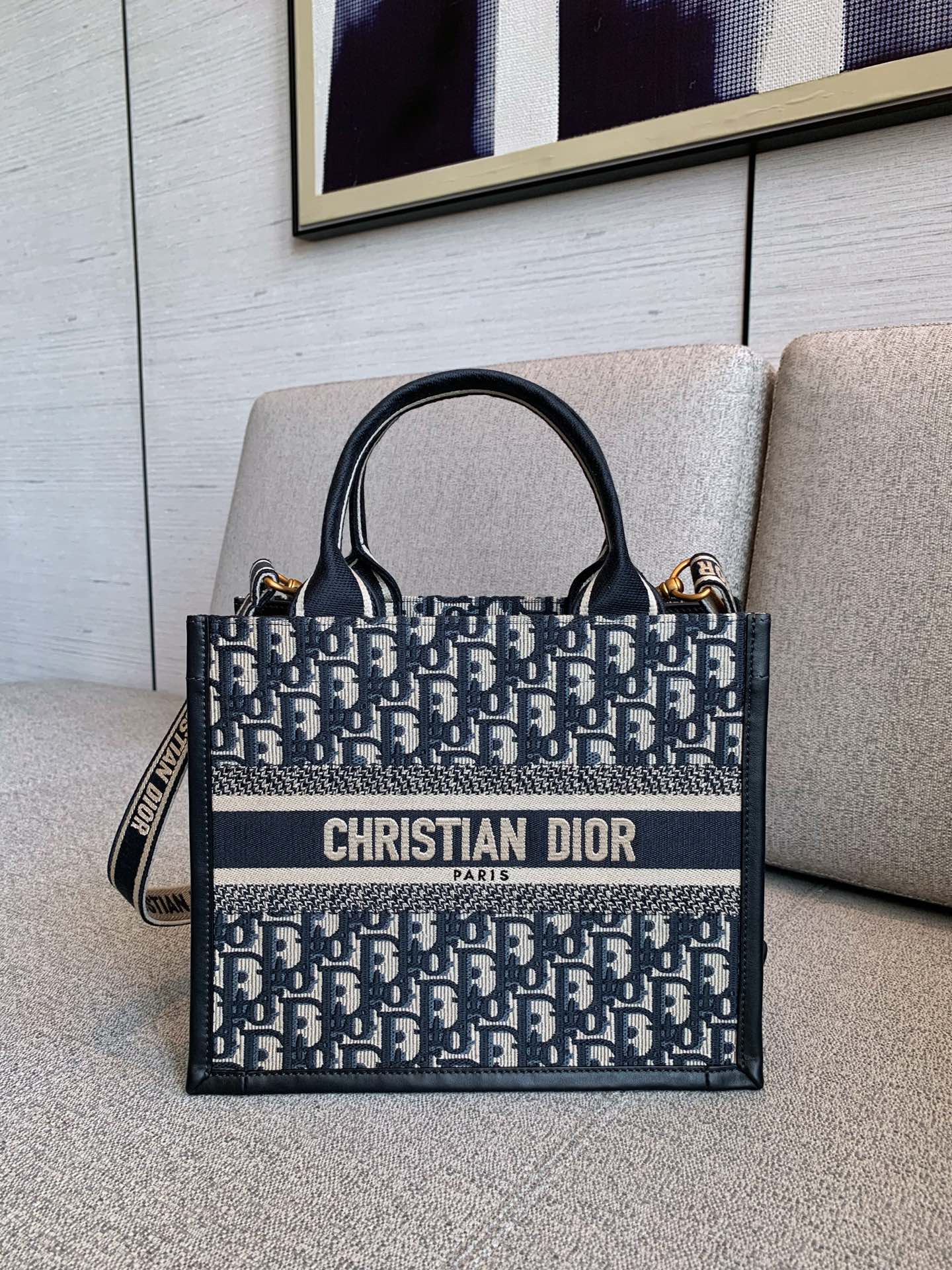 Dior Book Tote Tote Bags Blue