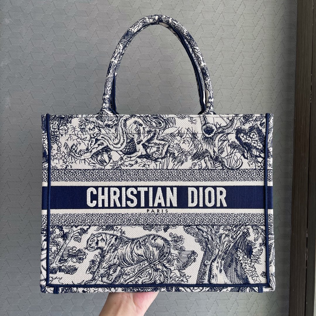 Dior Book Tote Tassen handtassen Tote Tas Beige Blauw Wit Fashion