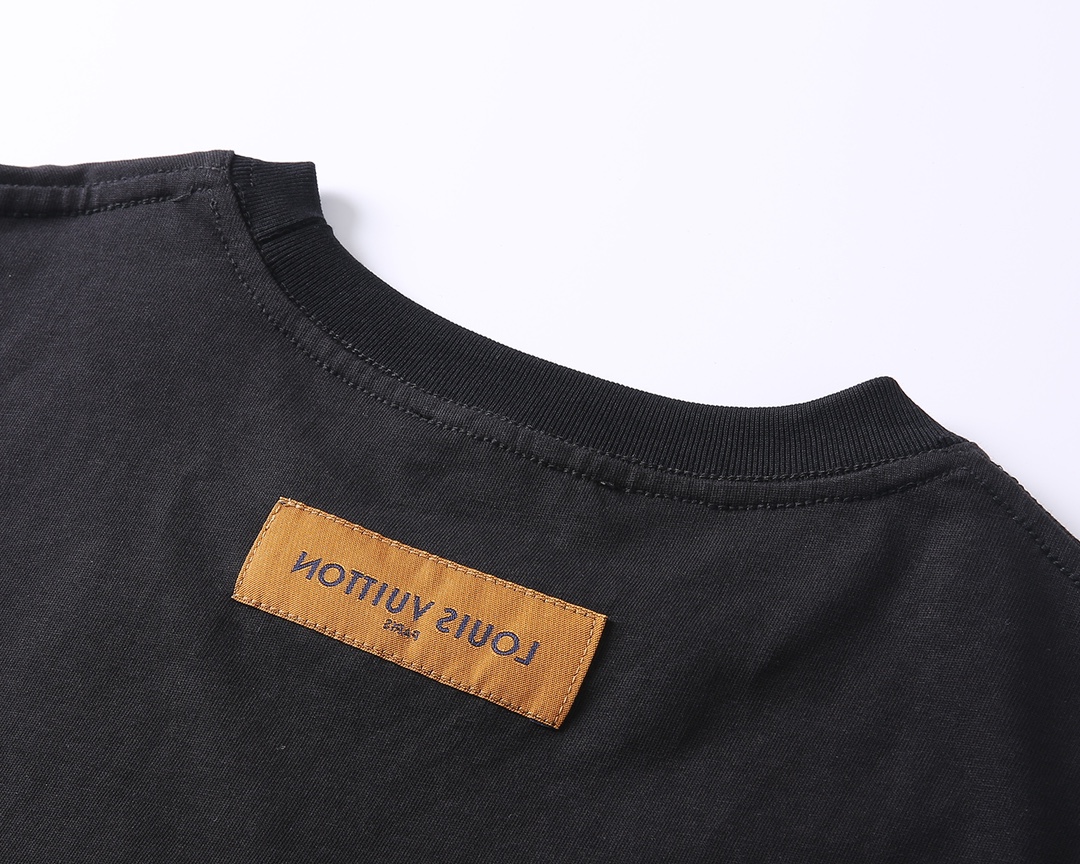 Louis Vuitton/路易威登 大眼睛字母Logo毛巾绣短袖T恤 黑色 白色