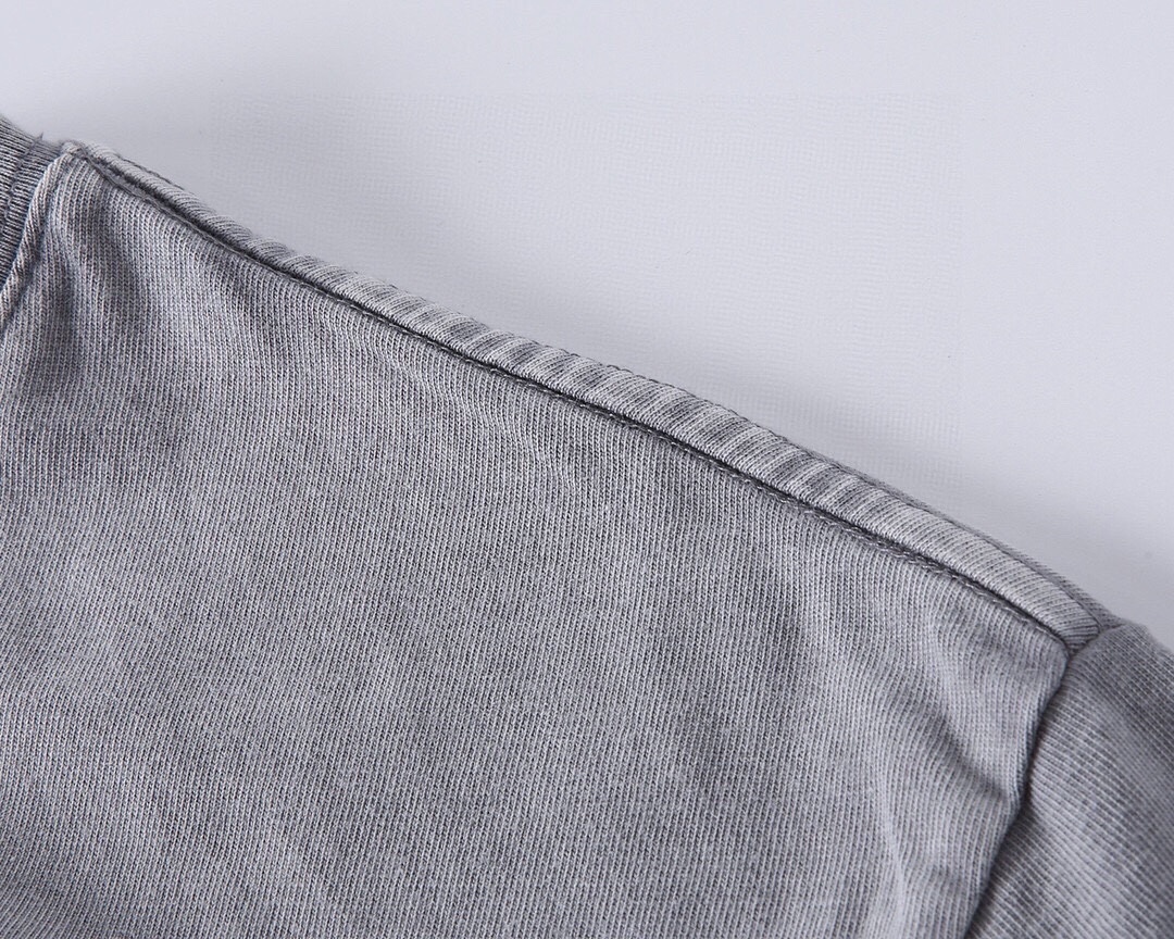 Gucci/古驰25ss 双G涂鸦泼墨水洗做旧短袖T恤