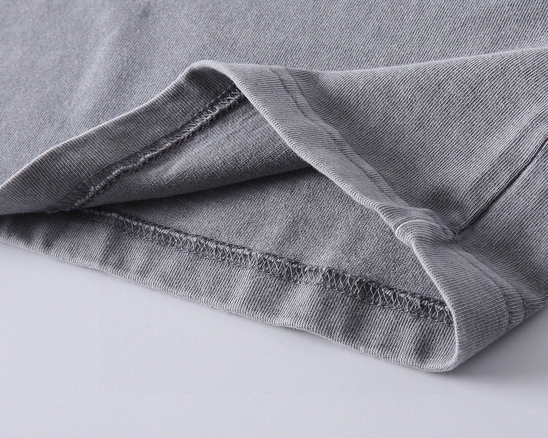 Gucci/古驰 红绿闪电水洗做旧短袖T恤 黑色 灰色