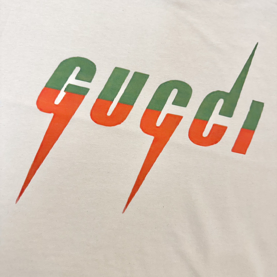 Gucci/古驰24ss 拼色闪电短袖T恤