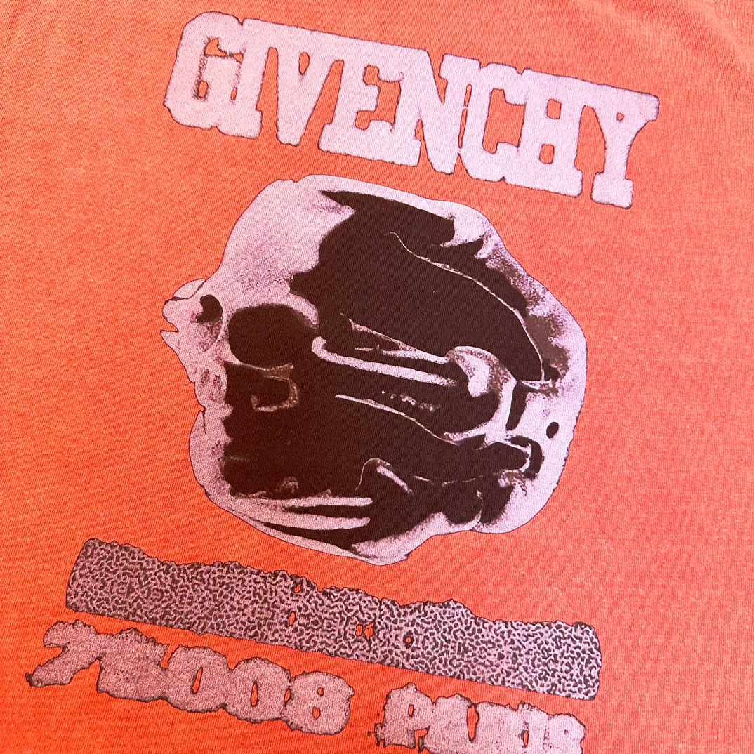 Givenchy/纪梵希24ss 骷髅喷墨印花水洗做旧短袖T恤