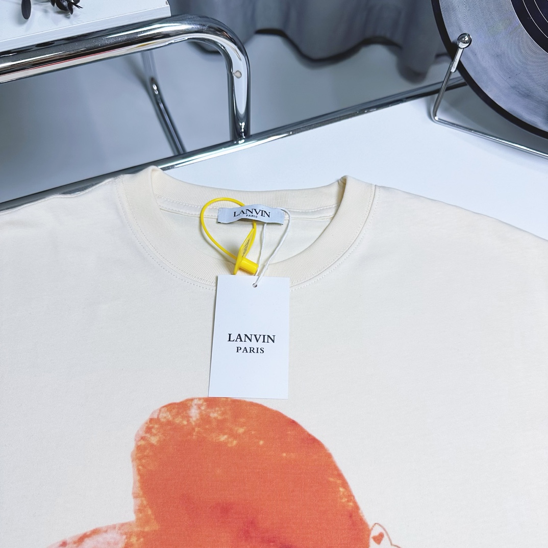 LANVIN 2024 High-Quality Cat-themed T-shirt in SMS ML Collection - 图片 5