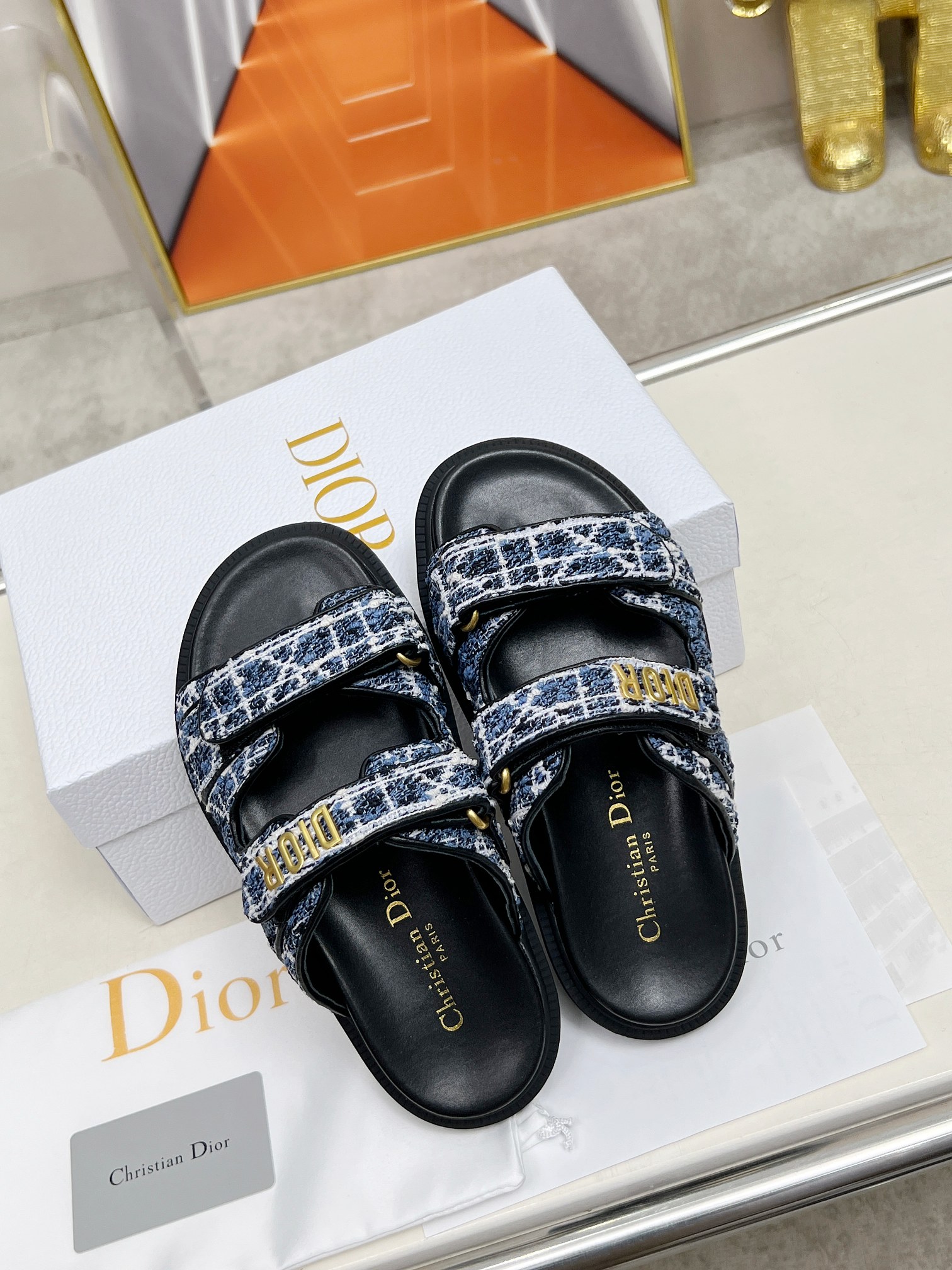 Dior Women's Dway Denim Slide Sandal Comfortable Flat Sandals 3 a1743342027201 7107