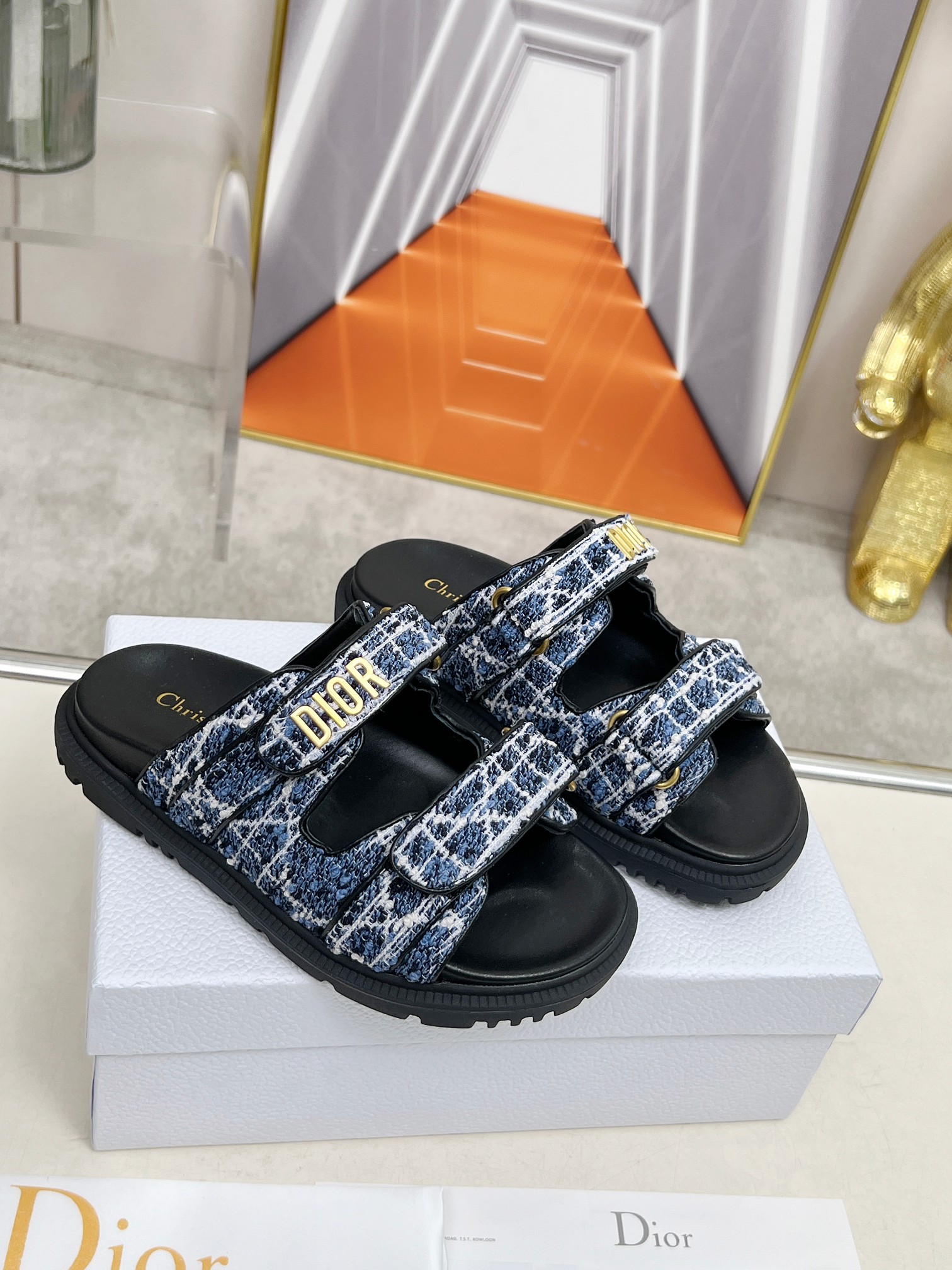 Dior Women's Dway Denim Slide Sandal Comfortable Flat Sandals 2 a1743342028721 7228