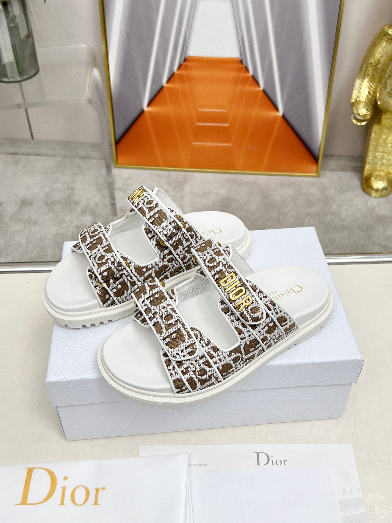 Dior Women's D-Way Sandal Oblique Pattern Thick Sole Slides 5 a1743342213633 5252