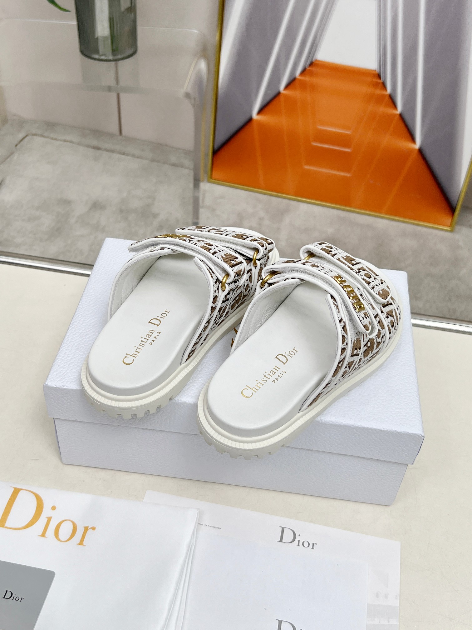 Dior Women's D-Way Sandal Oblique Pattern Thick Sole Slides 7 a1743342215226 6428