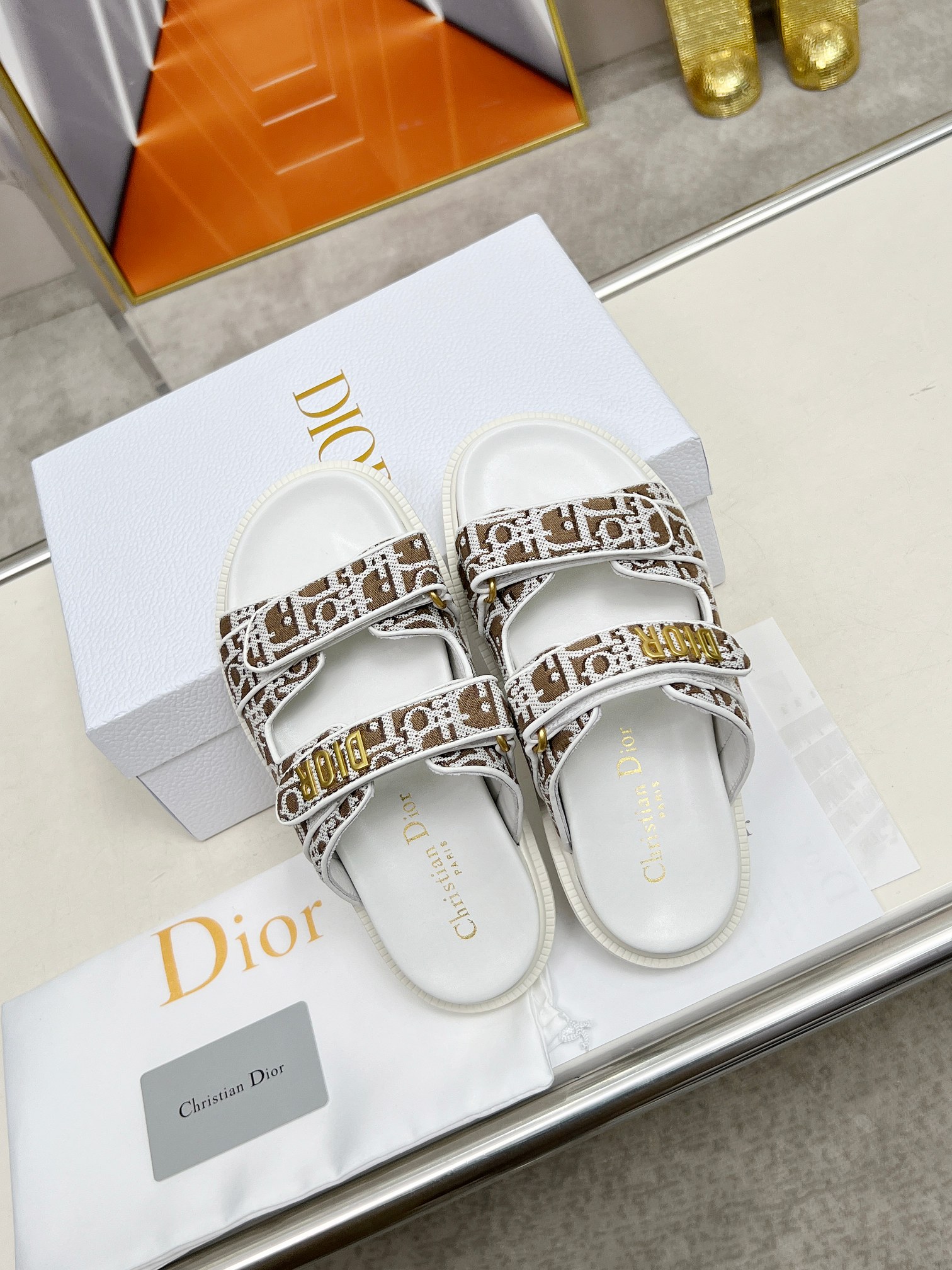 Dior Women's D-Way Sandal Oblique Pattern Thick Sole Slides 8 a1743342215263 0547