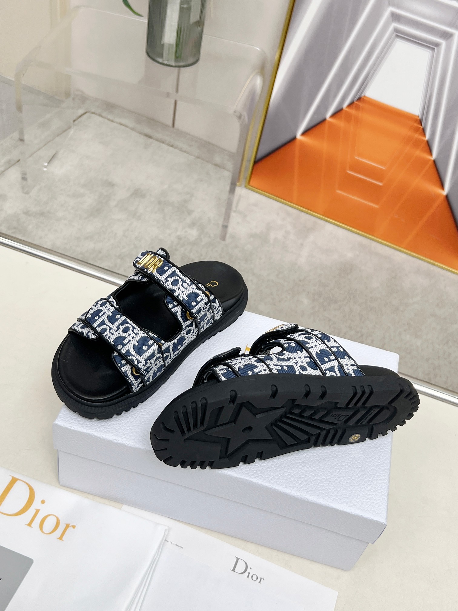 Dior Oblique Motif Thick Sole Sandals | Comfortable Summer Slides 5 a1744223311286 5776