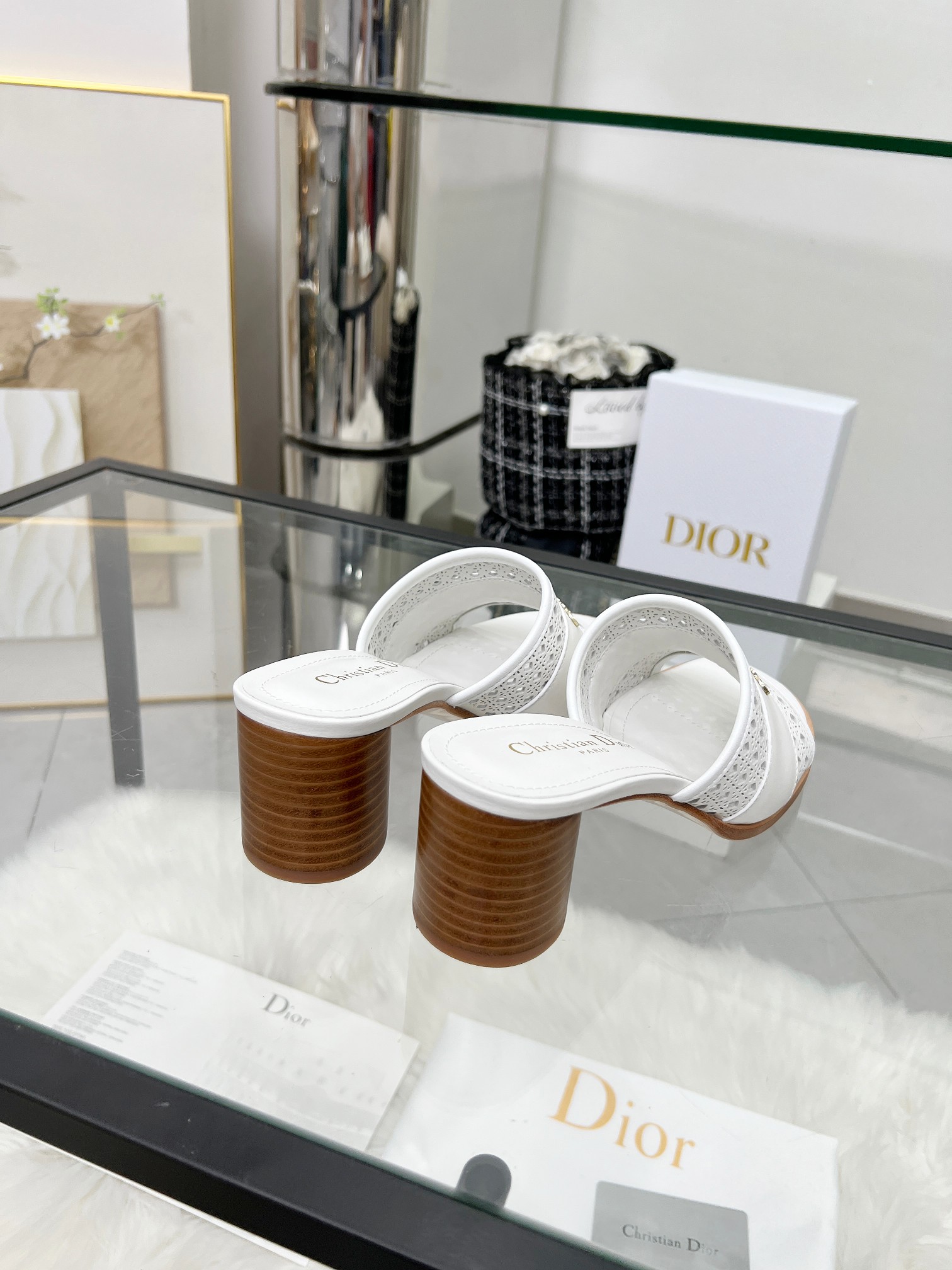 Dior D-Lane White Leather Heeled Sandals with Cannage Embroidery 10 a1744308917772 1736