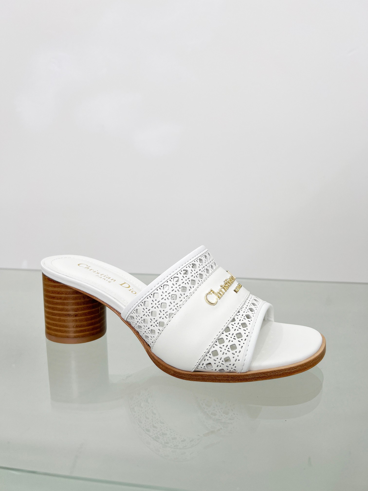 Dior D-Lane White Leather Heeled Sandals with Cannage Embroidery 5 a1744308919921 3056