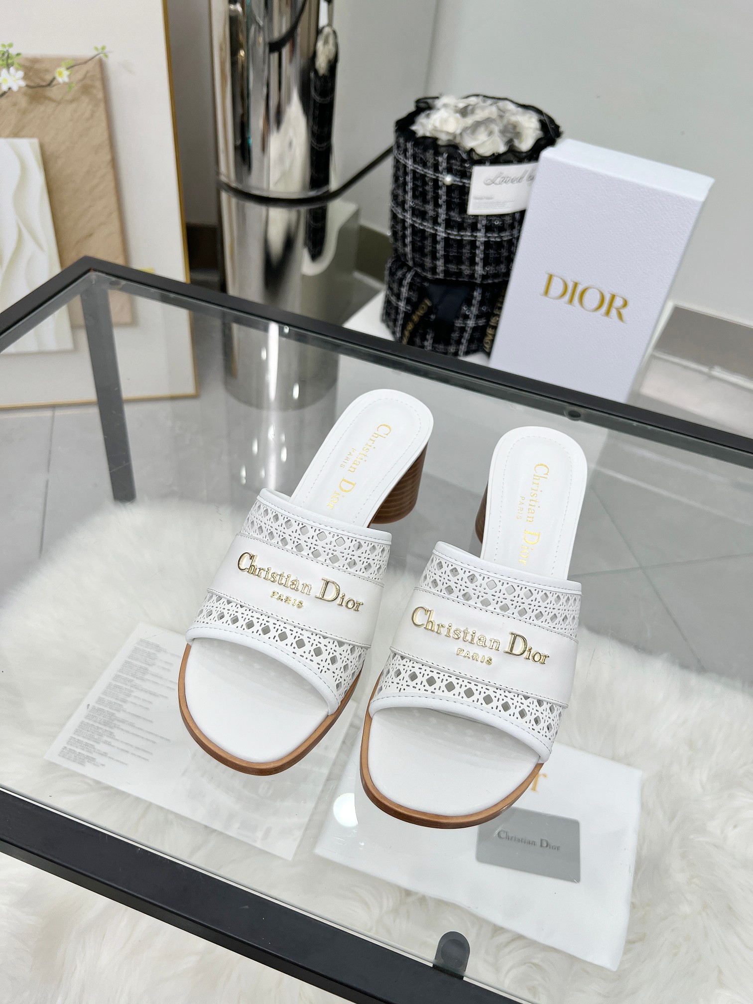 Dior D-Lane White Leather Heeled Sandals with Cannage Embroidery 8 a1744308919931 1721