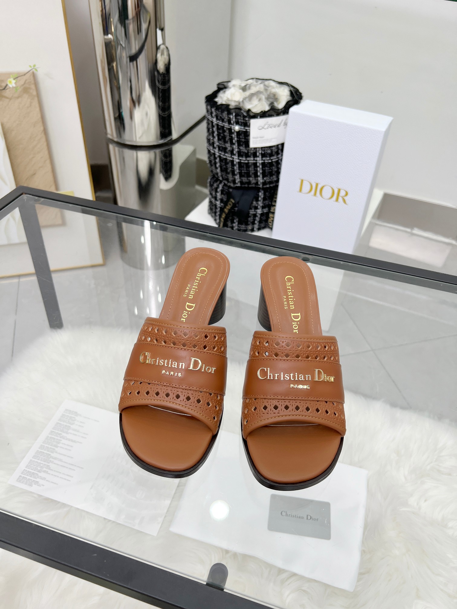 Dior D-Lane Leather Heeled Sandals with Cannage Pattern 5 a1744308977290 8282
