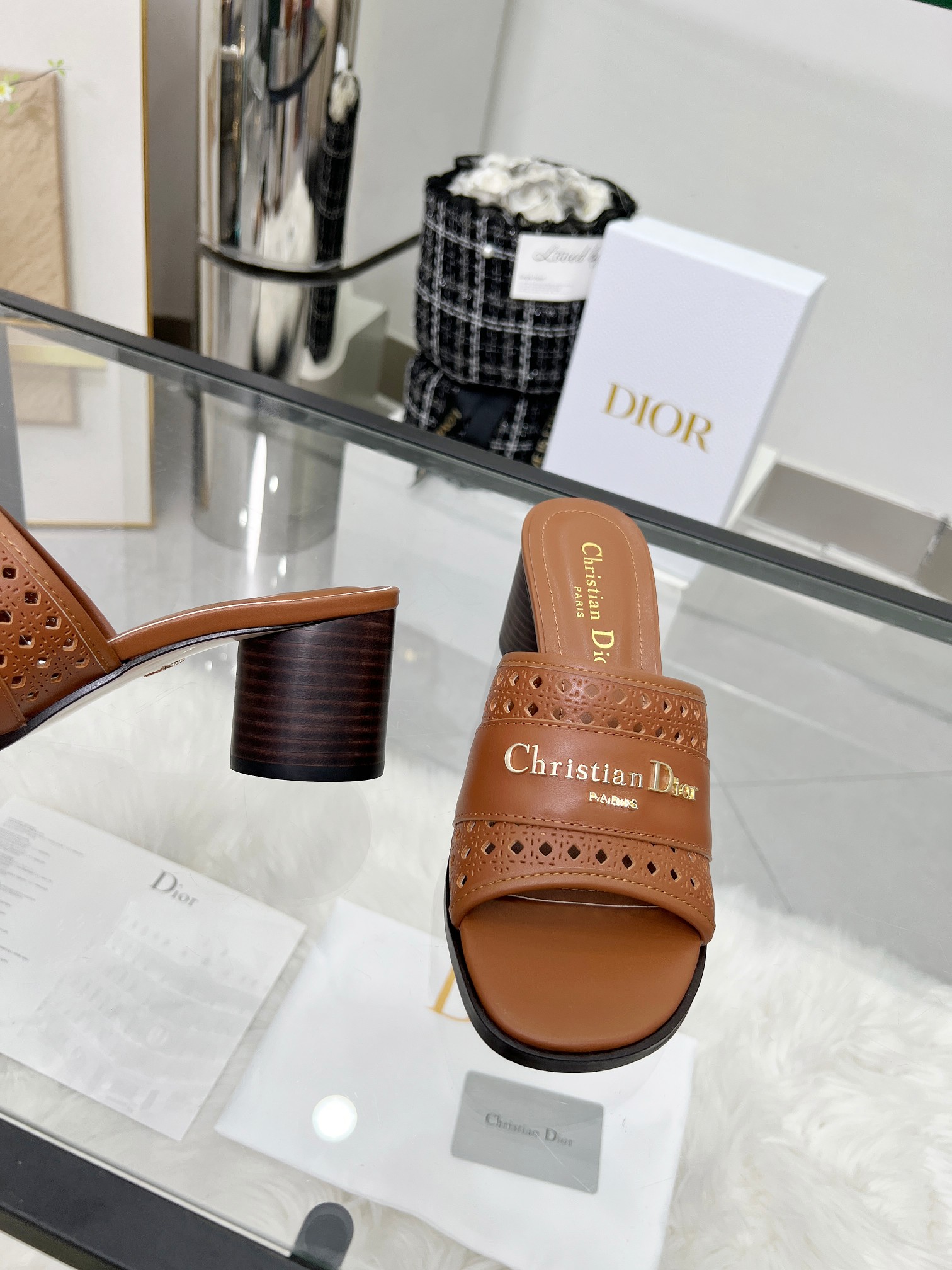 Dior D-Lane Leather Heeled Sandals with Cannage Pattern 7 a1744308979148 4500