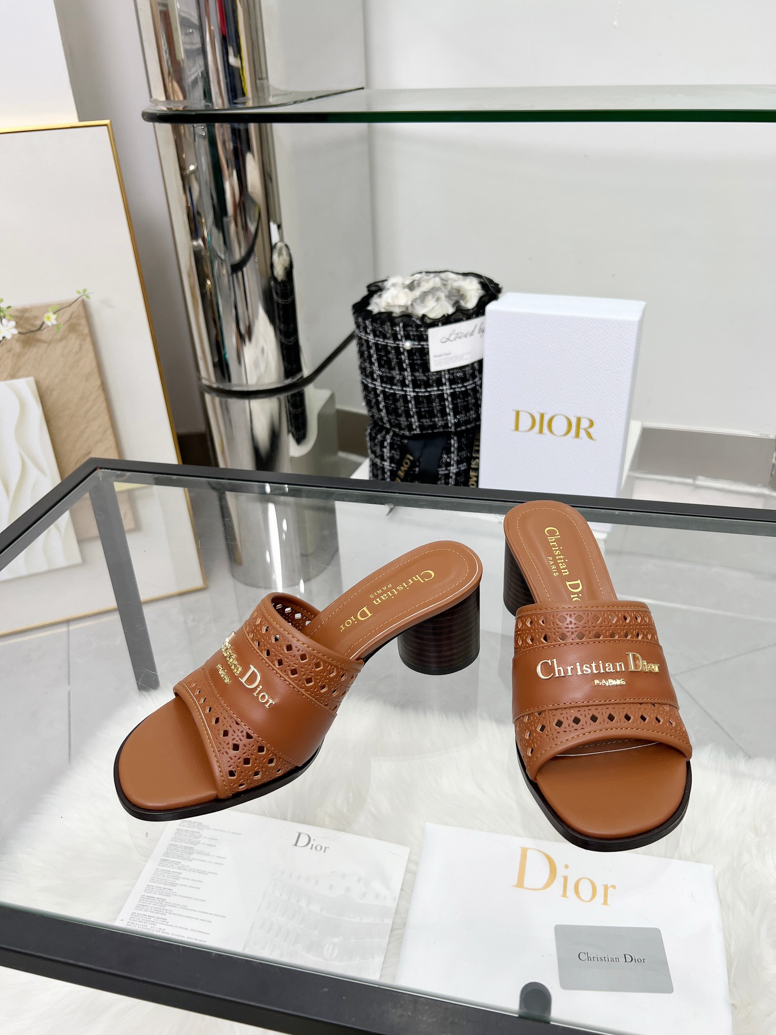 Dior D-Lane Leather Heeled Sandals with Cannage Pattern 9 a1744308979163 5688