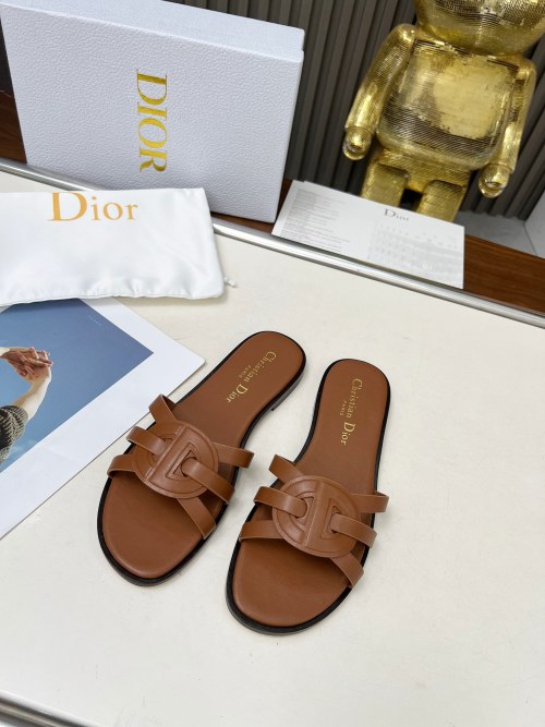 Dior D-Lane Leather Flat Sandal with Iconic Diorior Paris Gold-Finish Metal 1 Dior D-Lane Leather Flat Sandal with Iconic Diorior Paris Gold-Finish Metal