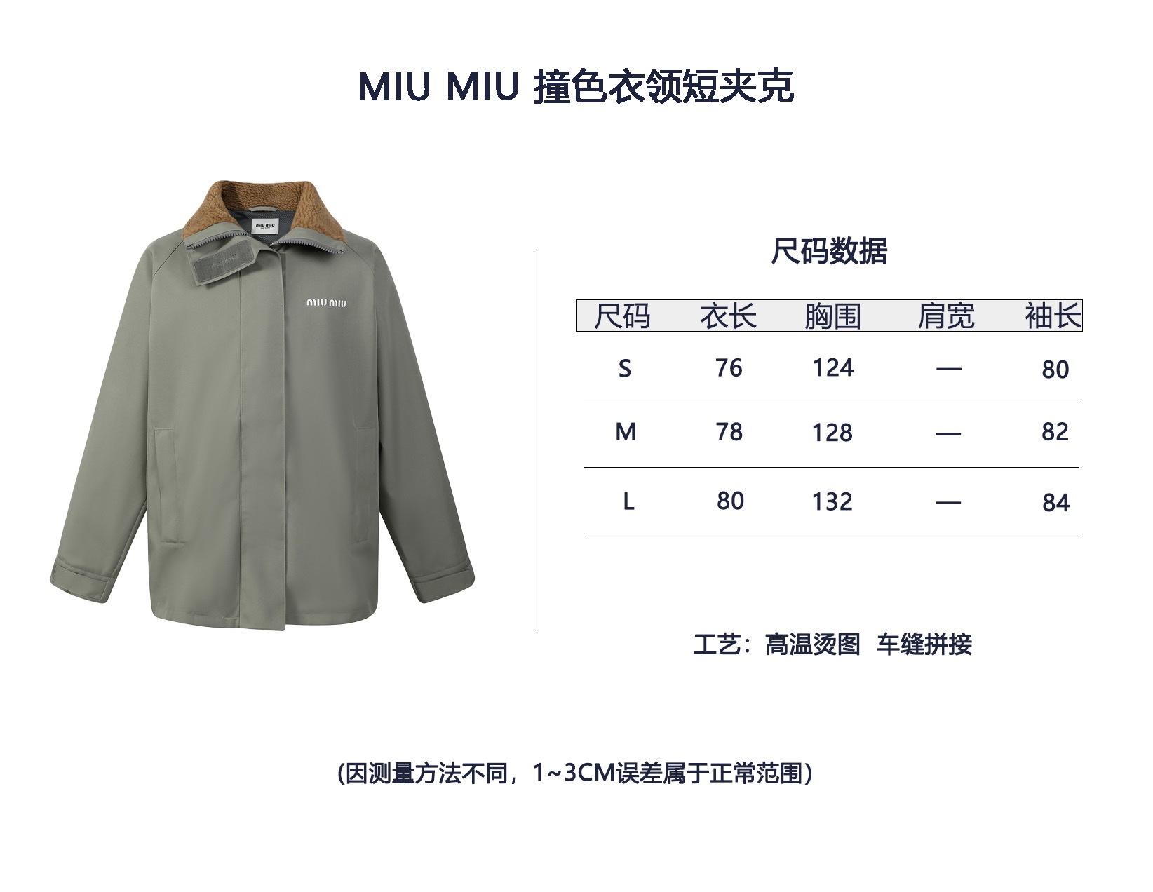 280💰（编号102）顺丰包邮🉐亏本特价不退换🉐
MIU MIU 男女同款 Cordura夹克

宽松版型 尺码S M L