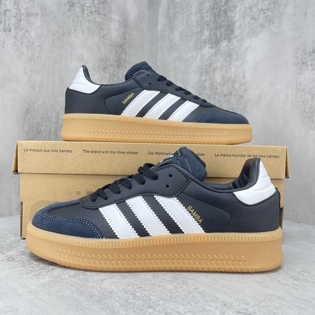 Fashionable Leather and Skin Shoes with Thick EVA Soles in SAMBA Style - 图片 9