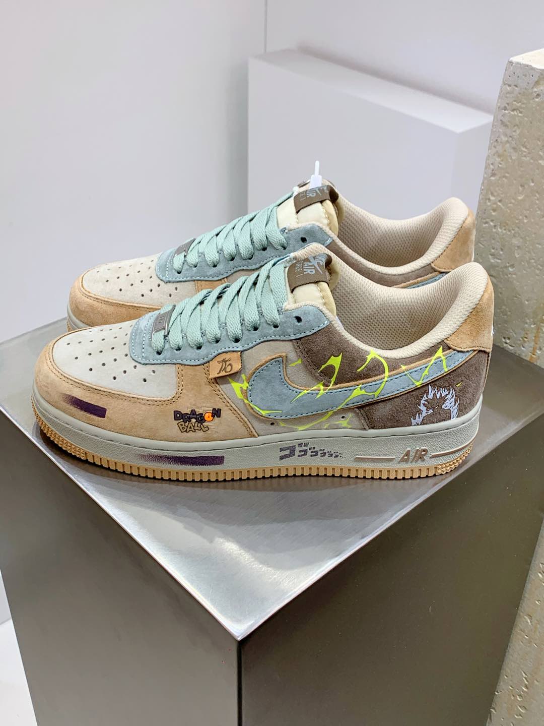 NO:270200,Men's and women's shoes are genuine half-coded, #Upgrade original last original paper version data development version #Use fixed color pigba leather upper material #Built-in full palm Air Sole air cushion freely made, By You exclusive customized personalized shoes, Nike Nike By You Air Force 1'07 Low Retro SP Air Force One Low-top Classic versatile casual sports shoes 