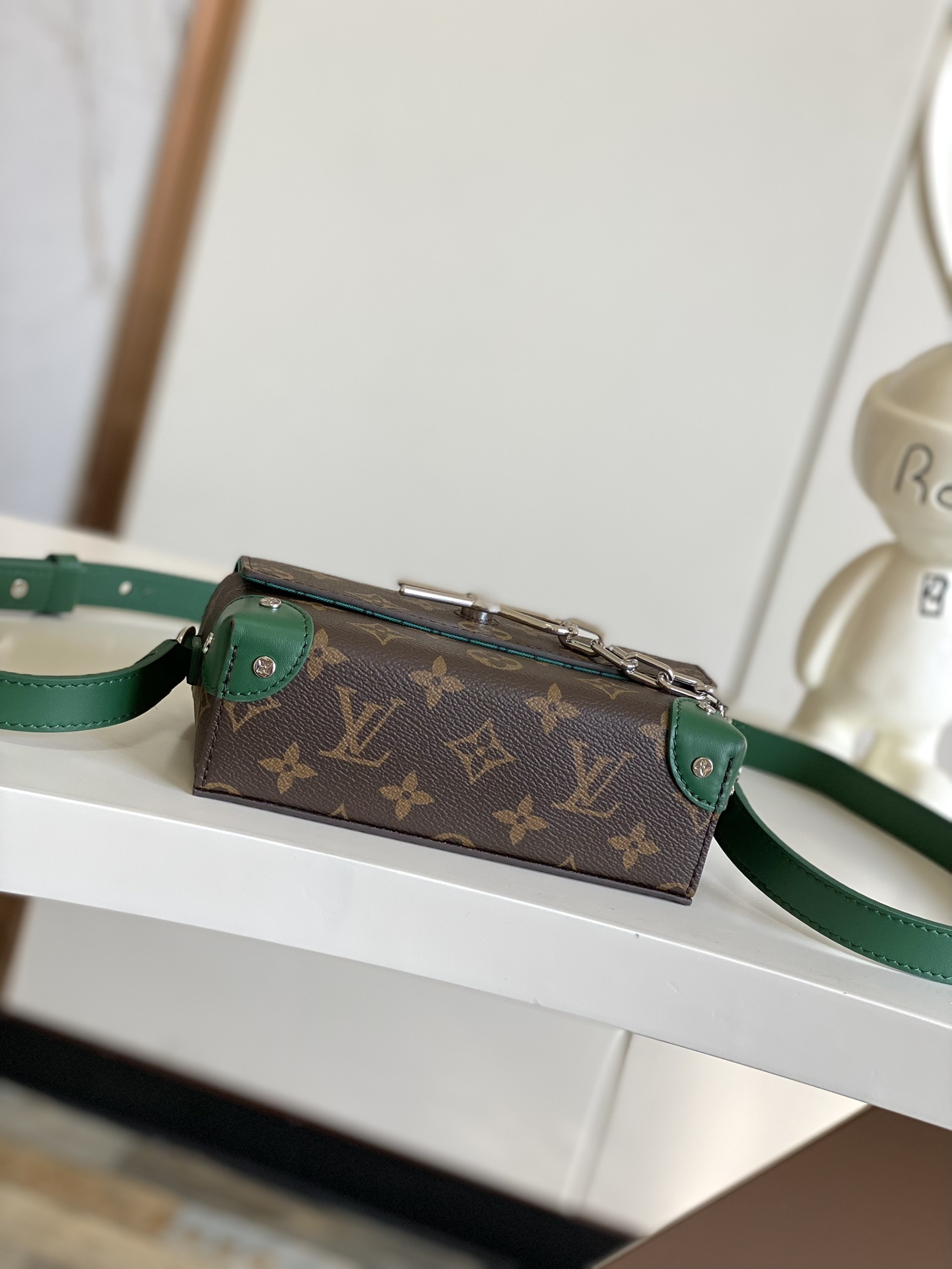 顶级原单 动态芯片 M12808老花绿本款 Steamer 迷你手袋取材 Monogram Eclip