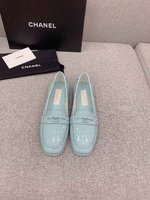 Chanel New
 Shoes Loafers Weave Cowhide Genuine Leather Sheepskin Vintage