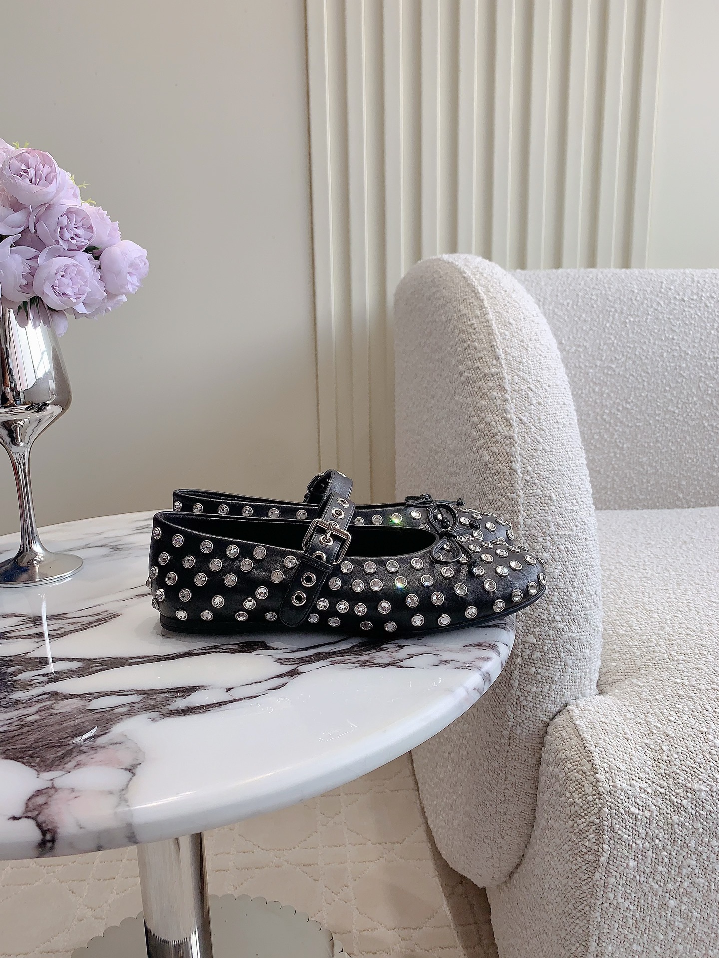 Luxurious Miu Ballet Flats: Sweet, Cool, and Salty Dream Shoes with Skin Soles. - 图片 2