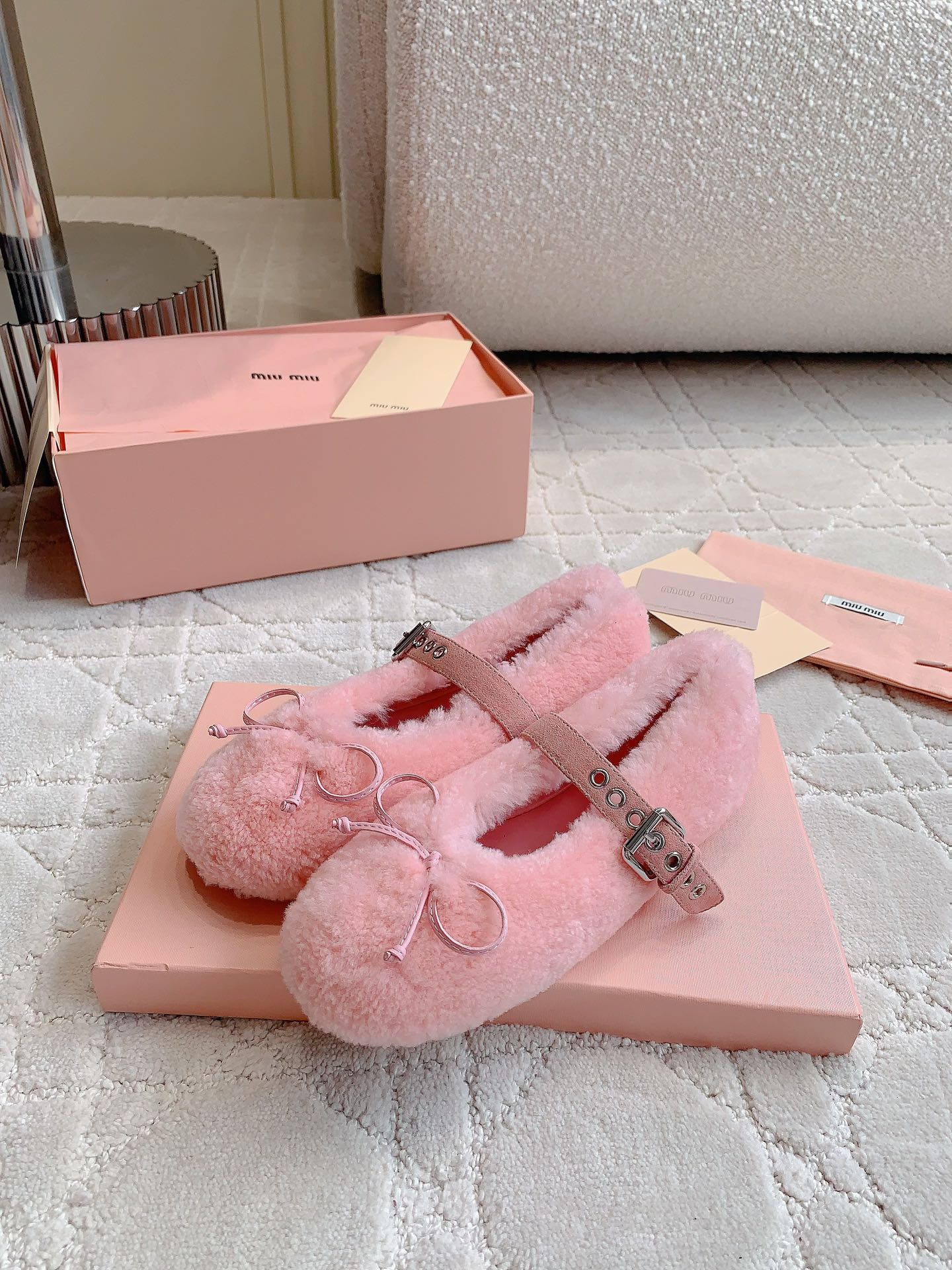 Winter Plant Shoes: 725 Miu Hairy Shoes with Wool Lining - 图片 2