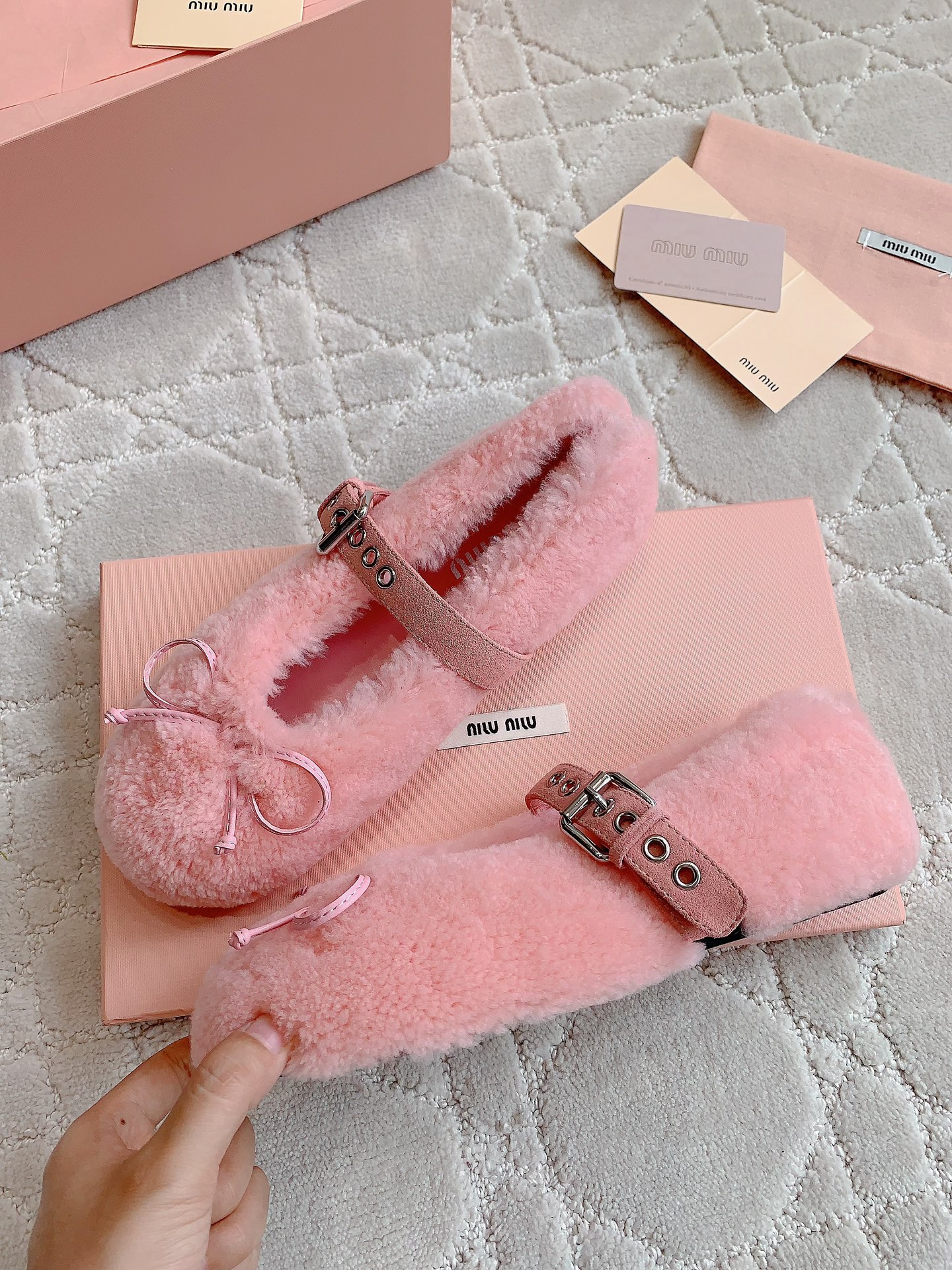 Winter Plant Shoes: 725 Miu Hairy Shoes with Wool Lining - 图片 4
