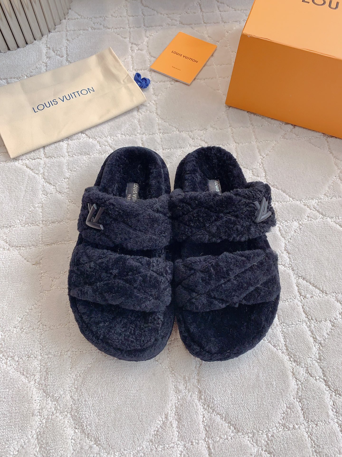 Louis Vuitton Shoes Slippers Gold Hardware Wool