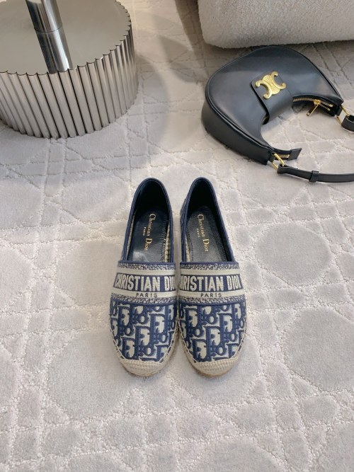 Dior Women's D-Bobby Blue Dior Oblique Espadrille Loafers, Size 35-42 1 Dior Women's D-Bobby Blue Dior Oblique Espadrille Loafers, Size 35-42