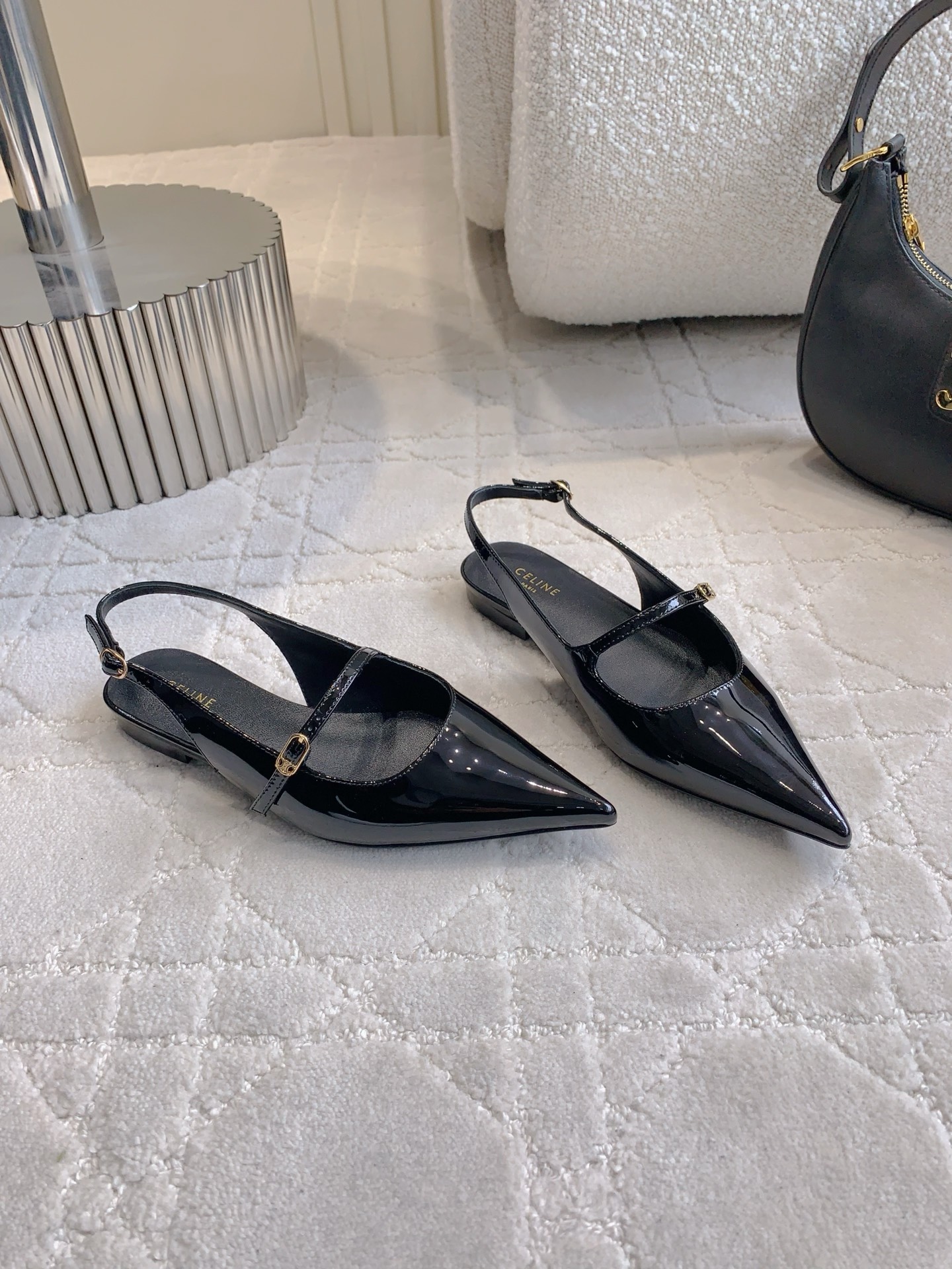 Stylish Leather Flat Shoes by Celin: Italian Skin, Sizes 35-39, Shoe-Faced Cowcloths - 图片 4