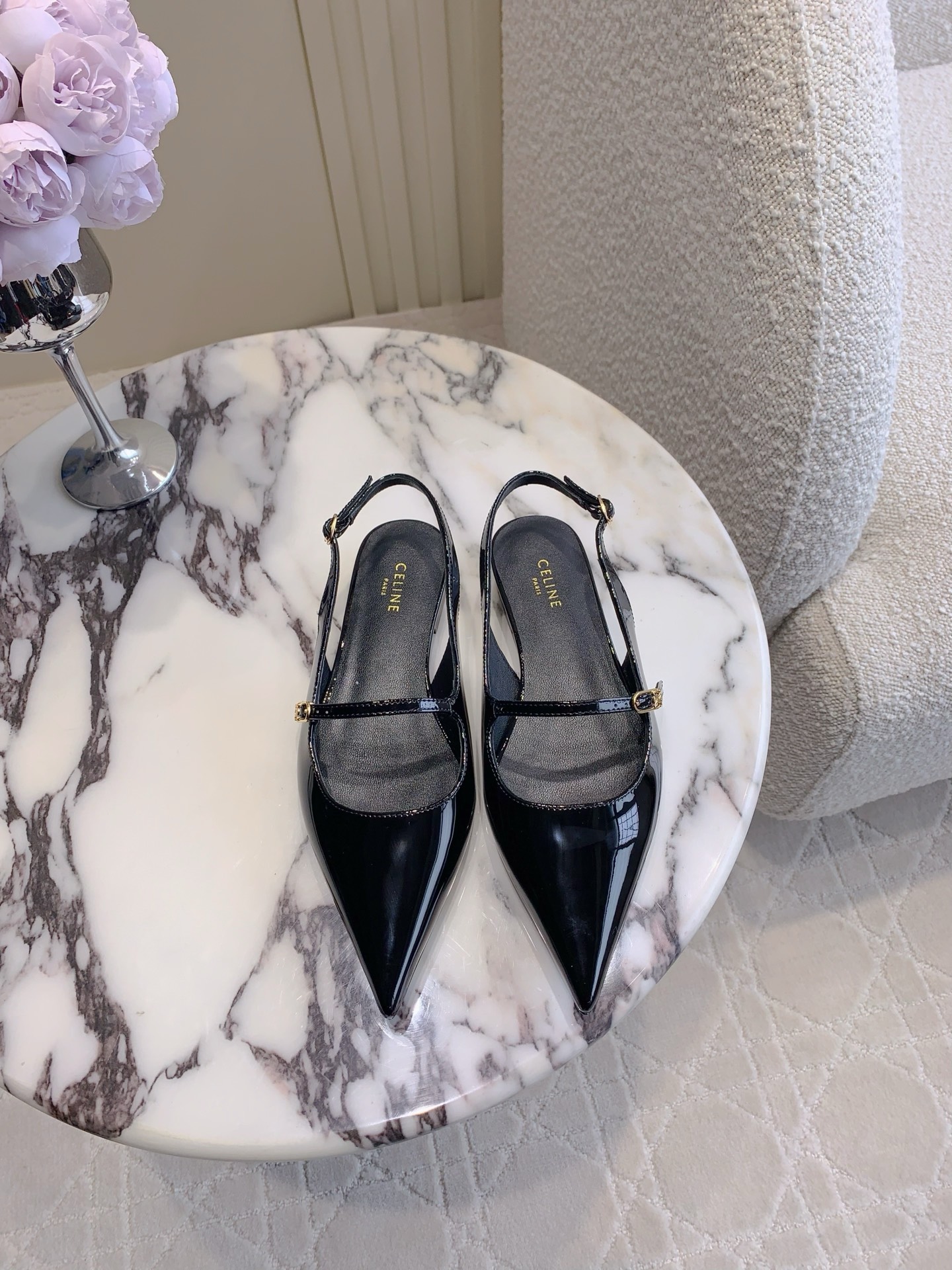 Stylish Leather Flat Shoes by Celin: Italian Skin, Sizes 35-39, Shoe-Faced Cowcloths - 图片 2