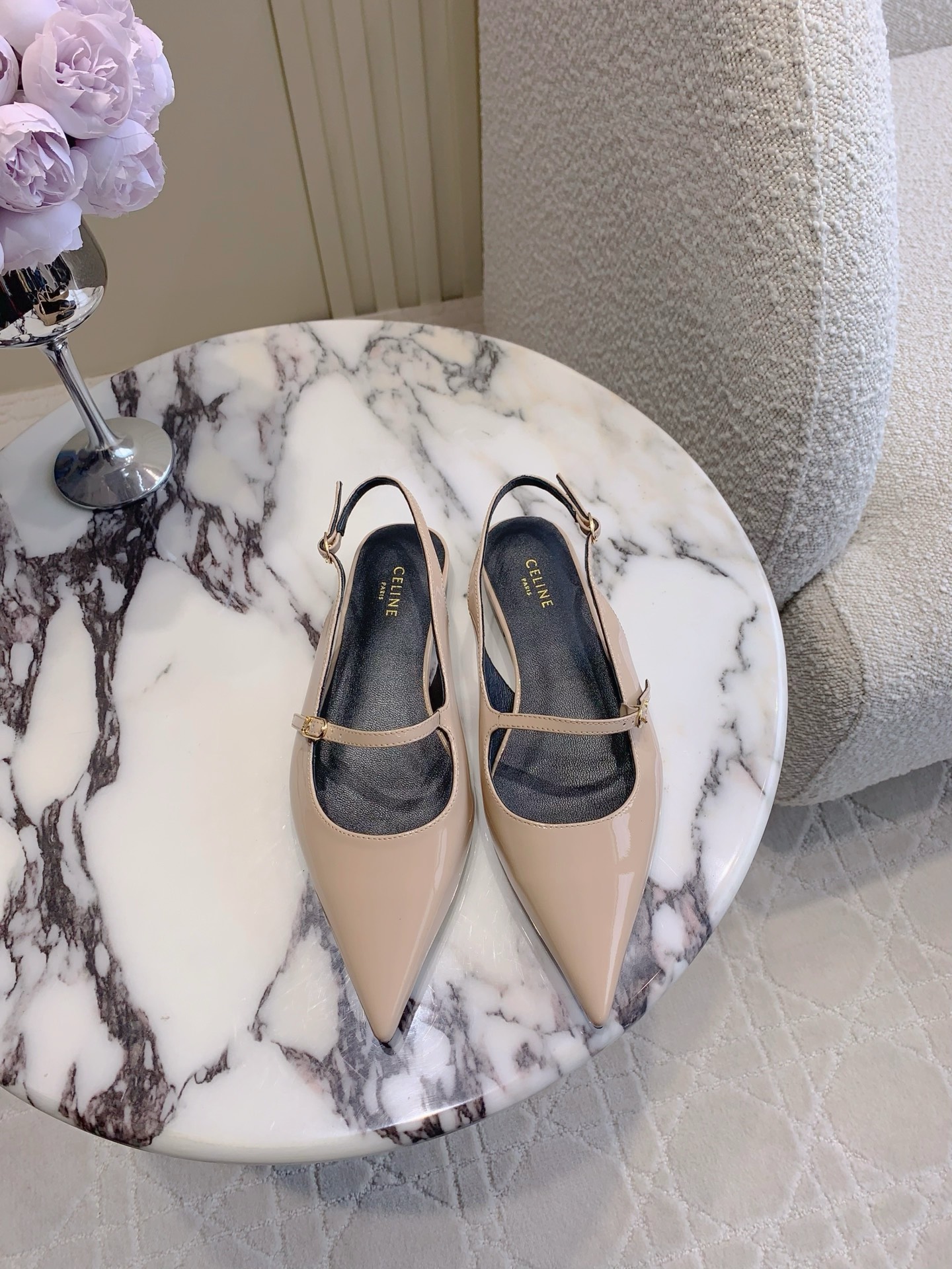 Stylish Leather Flat Shoes by Celin: Italian Craftsmanship, Sizes 35-39 - 图片 2