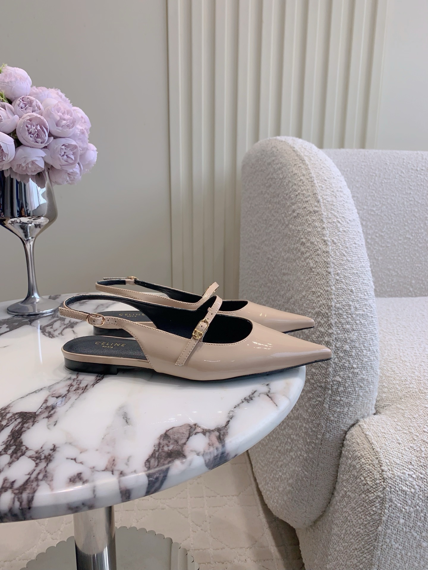 Stylish Leather Flat Shoes by Celin: Italian Craftsmanship, Sizes 35-39 - 图片 3