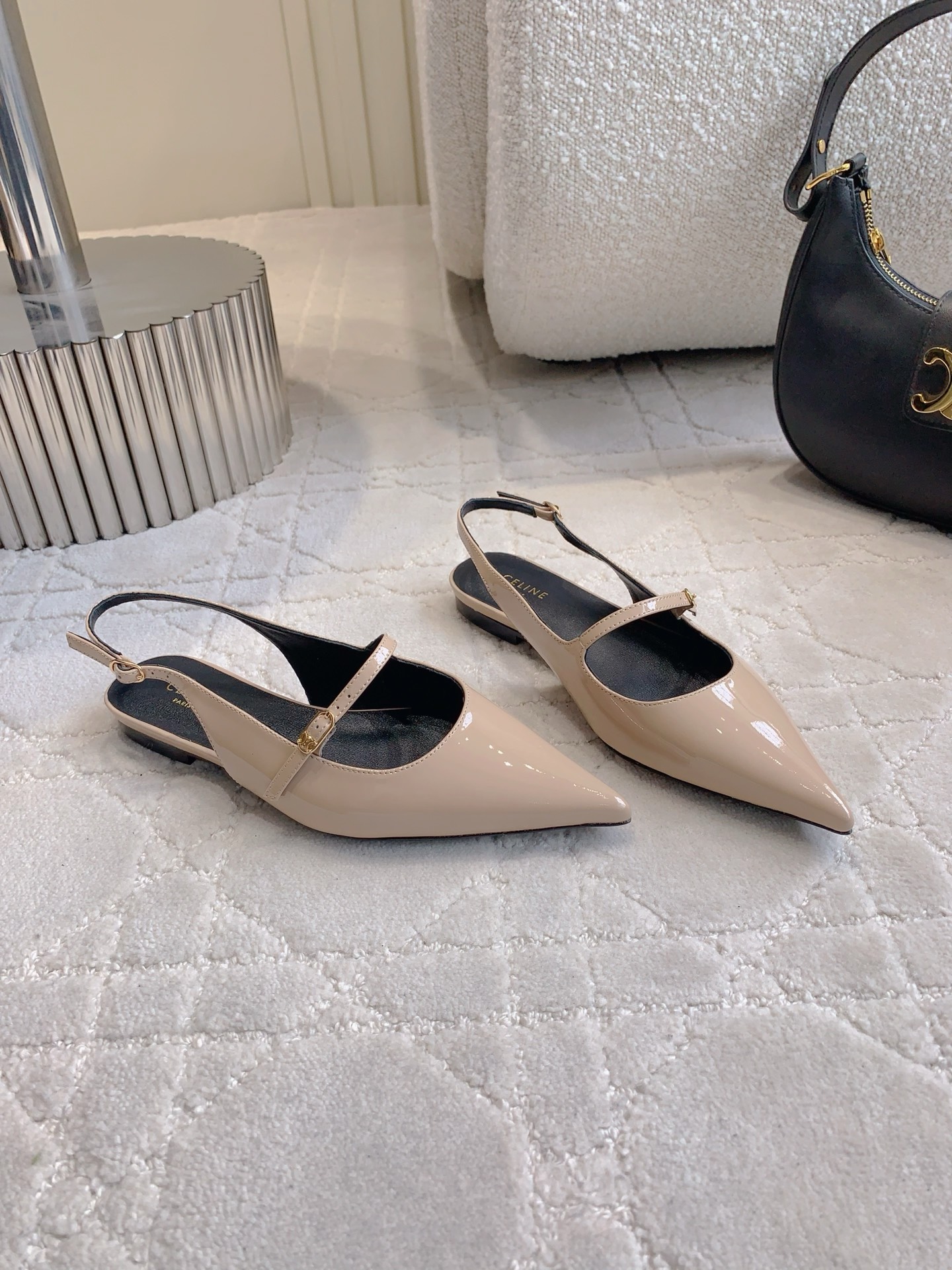 Stylish Leather Flat Shoes by Celin: Italian Craftsmanship, Sizes 35-39 - 图片 4