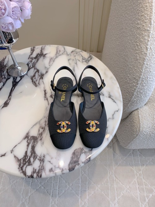 Chanel Classic Mary Jane Flats with CC Logo in Lambskin & Fabric 1 Chanel Classic Mary Jane Flats with CC Logo in Lambskin & Fabric