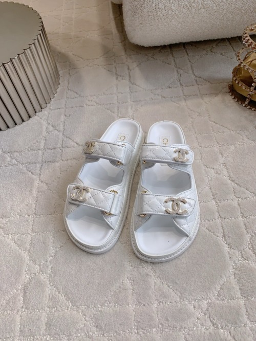 Chanel White Leather Velcro Sandals Classic, Comfortable, and Versatile 1 Chanel White Leather Velcro Sandals Classic, Comfortable, and Versatile