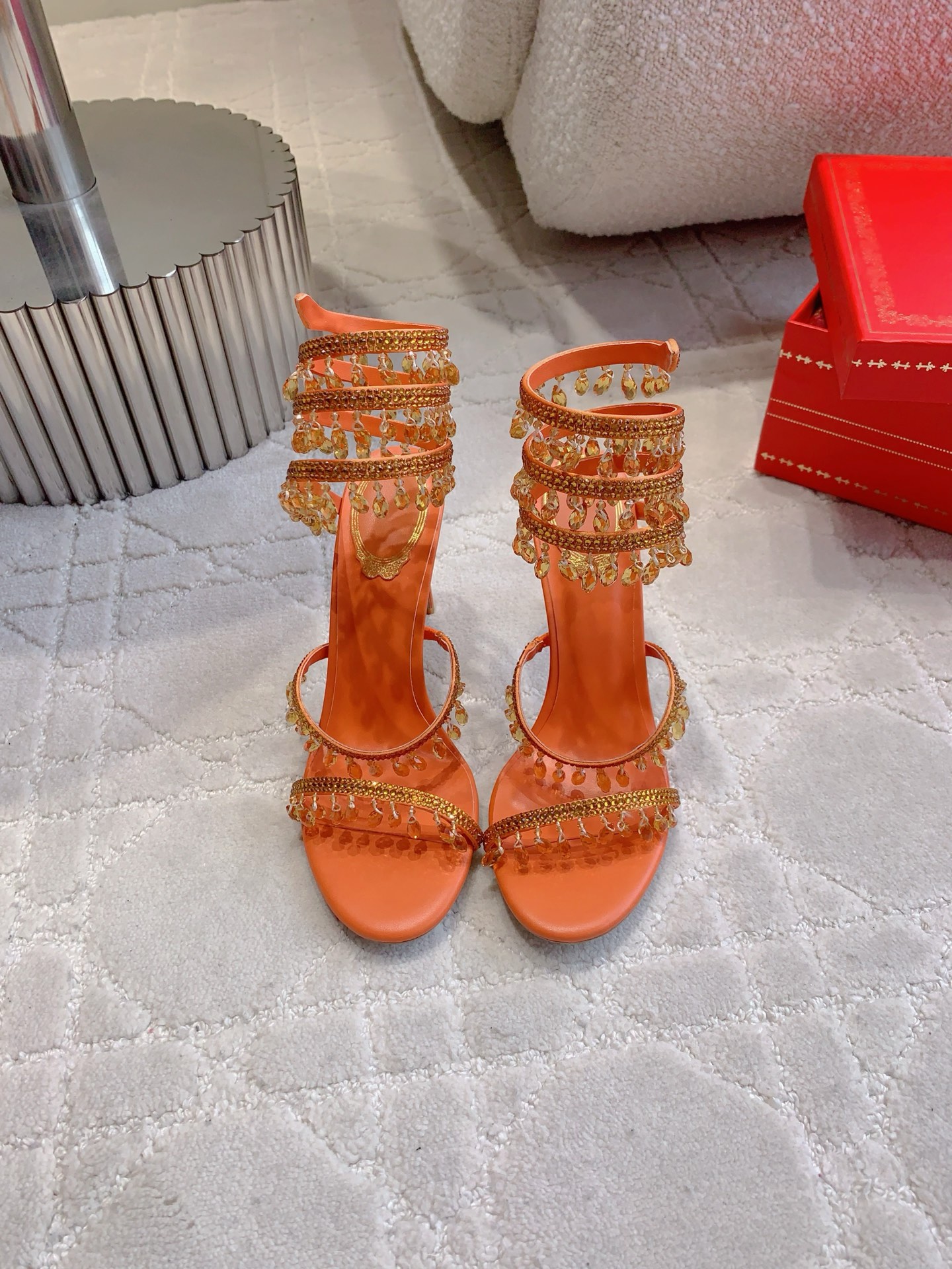 NO:388757,Ren* Caovill* crystal pendant high-heel fairy sandals are full of fairy spirit and can be called a craft!  Original developed crystal pendant and hot diamond footbed sheepskin Italian leather outsole Heel height 9.5cm Size 35-39 (34 40 41 42 43 Custom made), high heels sandals, sandals, high heels, sheepskin, Leather soles19860909Ren* Caovill*水晶吊坠高跟仙女凉鞋 上脚仙气十足 堪称工艺品！ 原版开发水晶吊坠烫钻 垫脚羊皮 意大利真皮大底 跟高9.5cm 码数35-39（34 40 41 42 43定做）,高跟鞋凉鞋,sandals,high heels,sheepskin,Leather soles,Women's Shoes