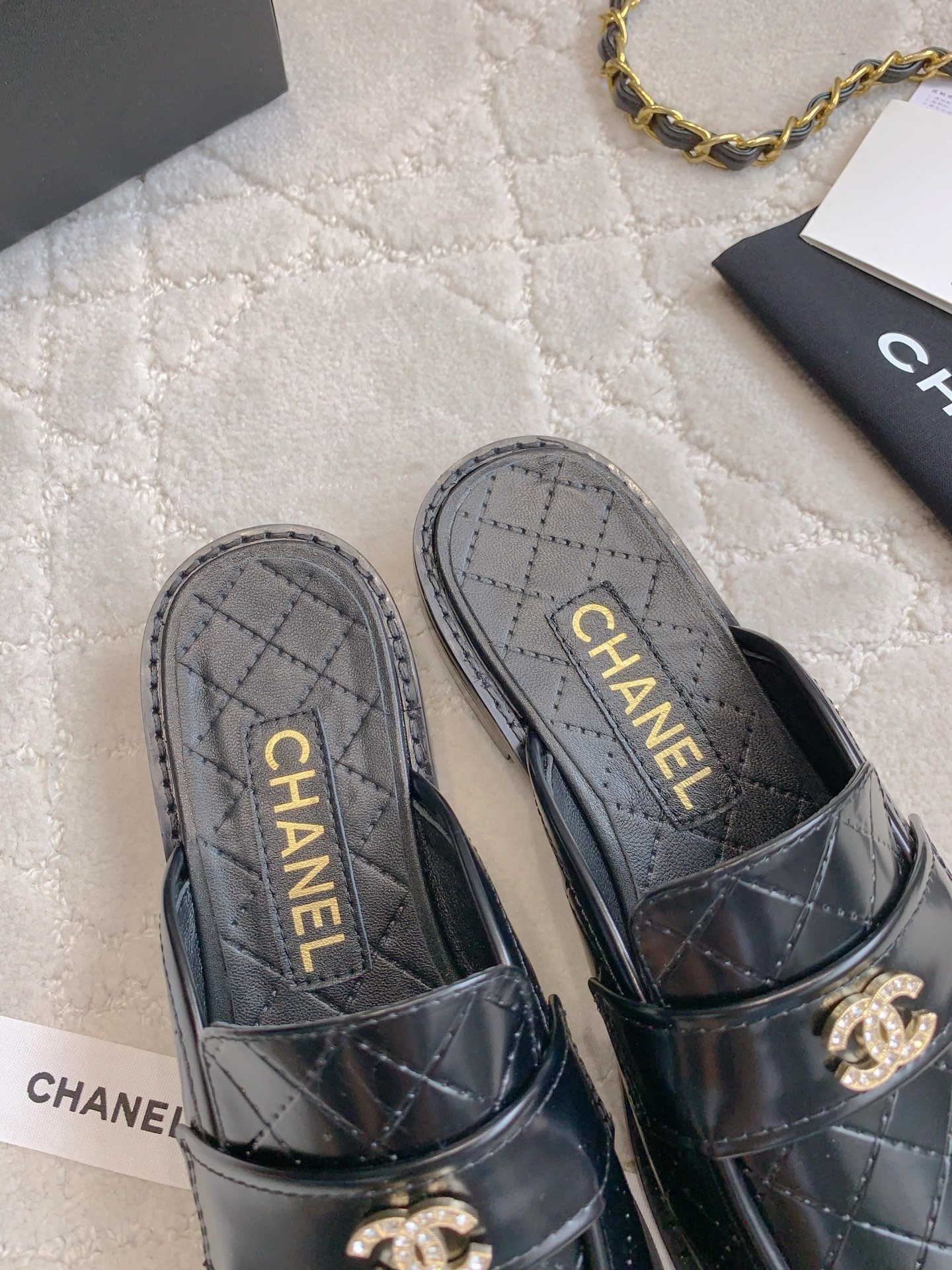 Chanel Women's Leather Loafers with CC Buckle, Black 8 i1748498746989 4184 0 5