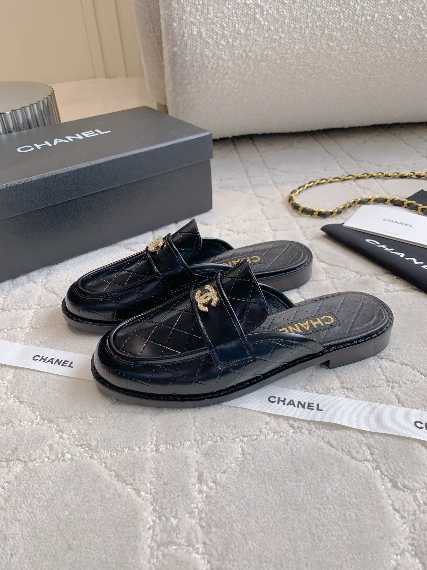 Chanel Women's Leather Loafers with CC Buckle, Black 3 i1748498748162 678 0 2