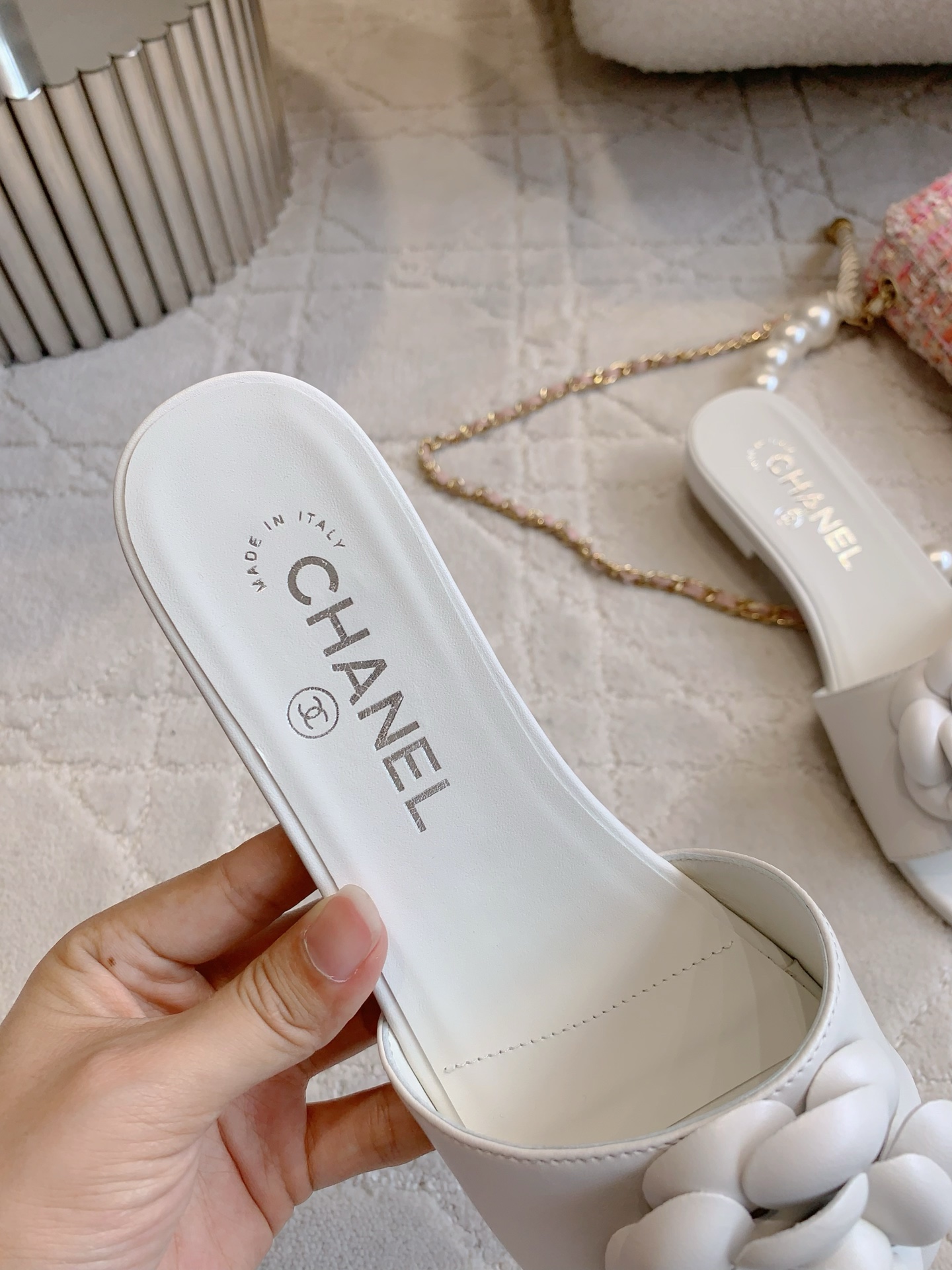 Chanel Women's Camellia Flats Lambskin White Sandals Luxury Shoes 7 i1749272744032 2554 0 4