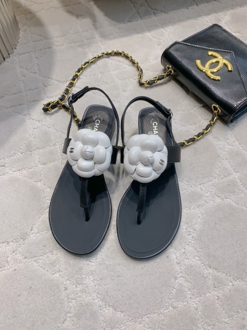 Chanel Camellia Thong Sandals - Exquisite & Chic - Luxurious Lambskin
