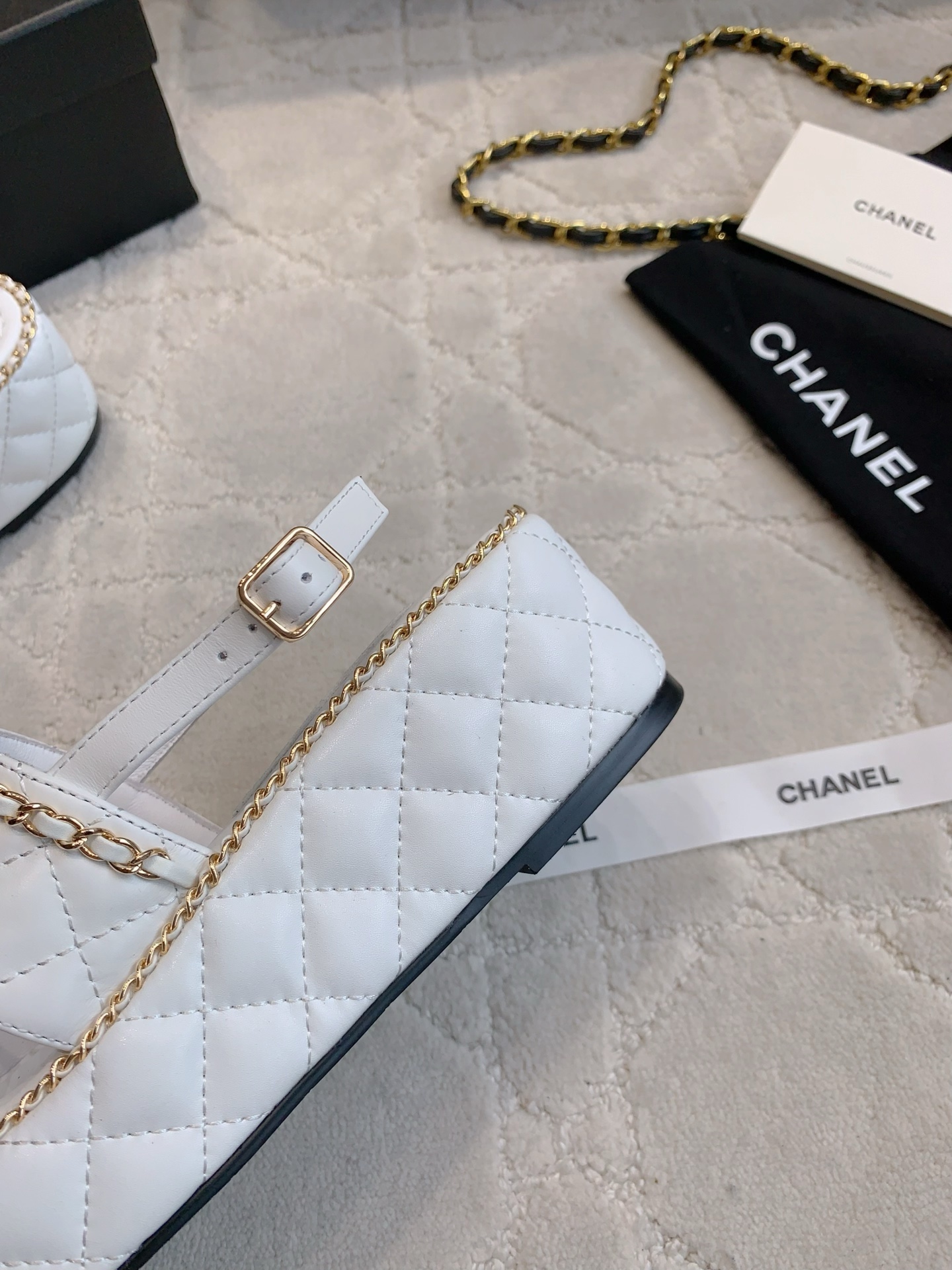 Chanel White Quilted Leather Chain Platform Sandals Size 35-39 (40-41 Custom) 8 i1750137602510 6596 0 6