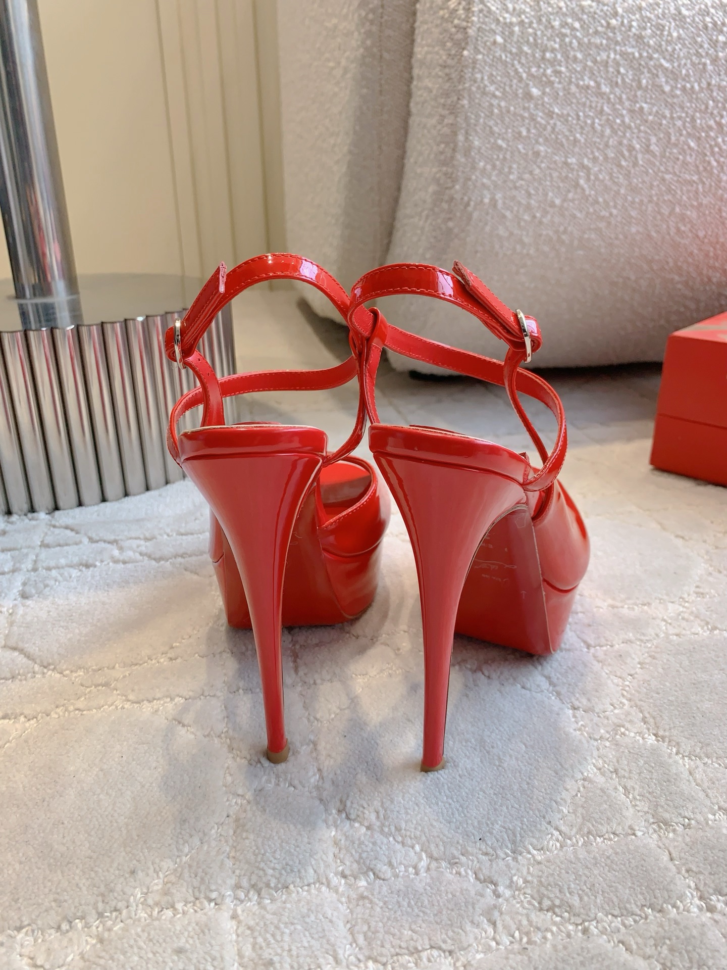 Christian Louboutin 816 Price Red-Floor Heel Sandals: Shoe-Faced Oxen Skin, 14cm Tall, Size 35-39. - 图片 8