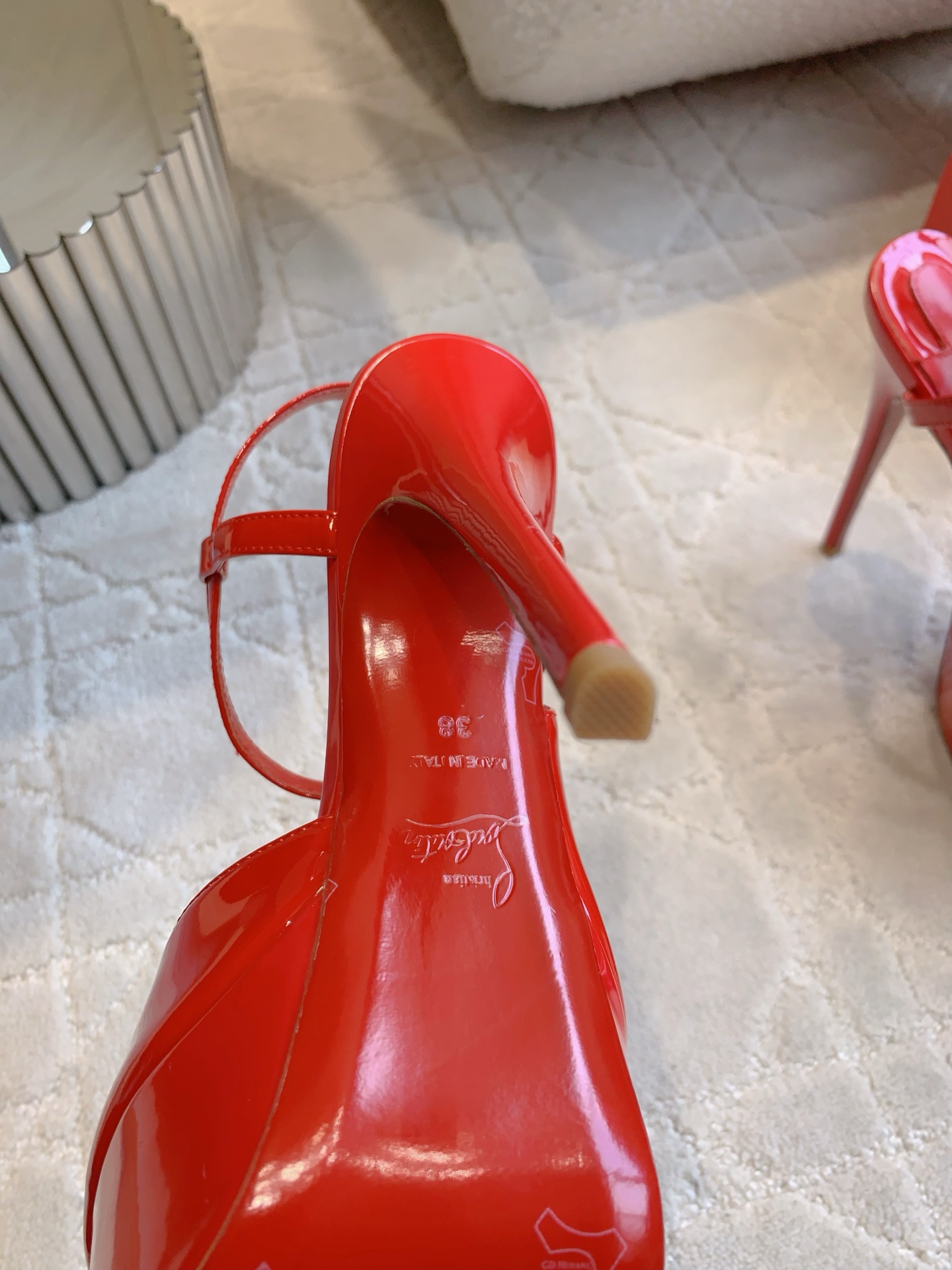 Christian Louboutin 816 Price Red-Floor Heel Sandals: Shoe-Faced Oxen Skin, 14cm Tall, Size 35-39. - 图片 9